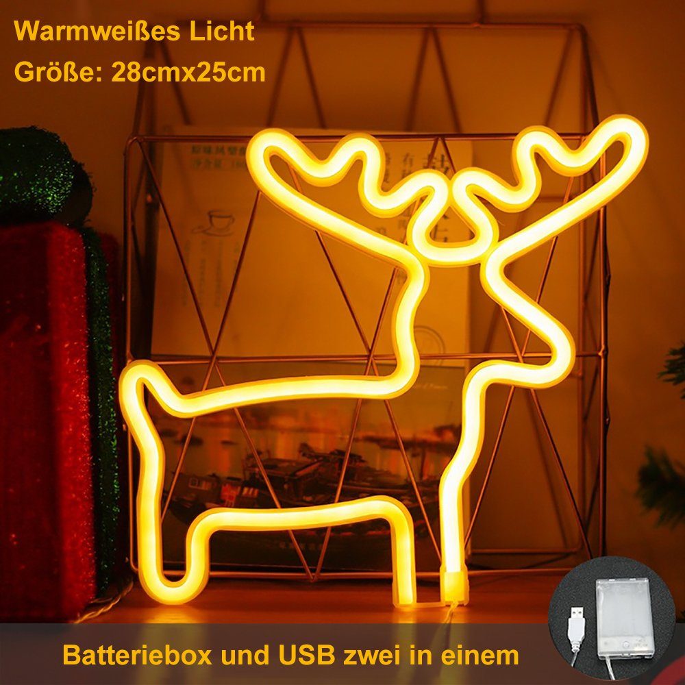 LED-Wandleuchte, LED Neonlichter für Wanddekor Schlafzimmer Neonlicht Nachtlicht Oneid Warmweiß