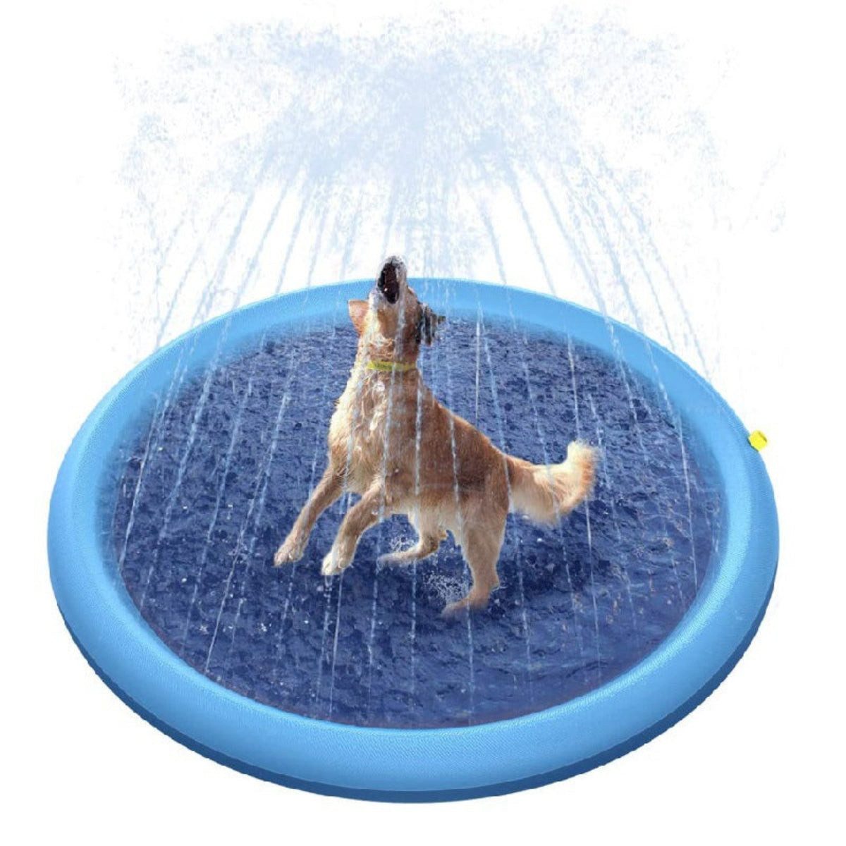 Tinisu Rundpool Wasserspielmatte für Kinder und Hunde – Sprinkler Splash Pad für Garte