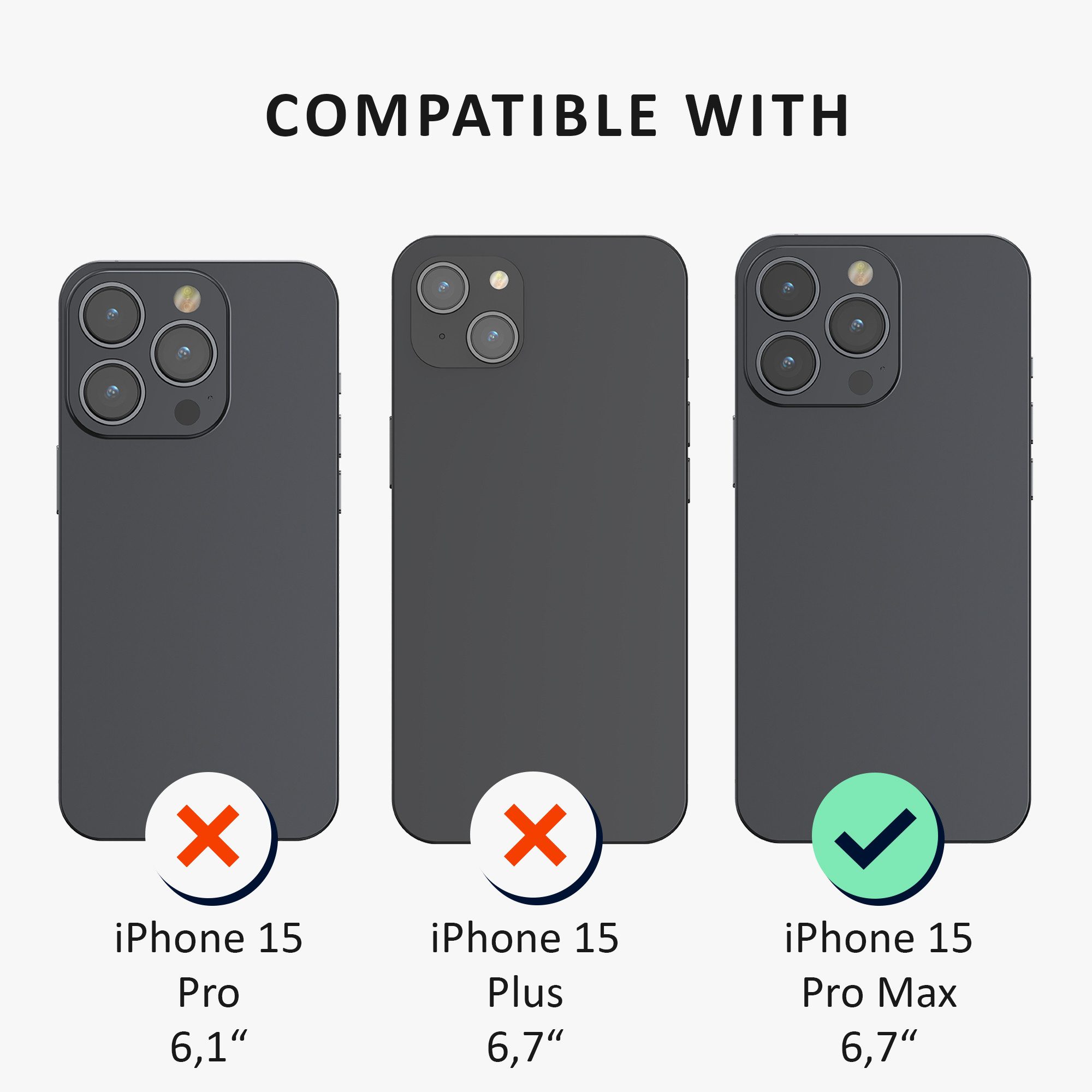 kalibri Handyhülle Hülle für Apple iPhone 15 Pro Max Case, Handyhülle mit 2x Glas Schutz Folie - Cover Handyhülle
