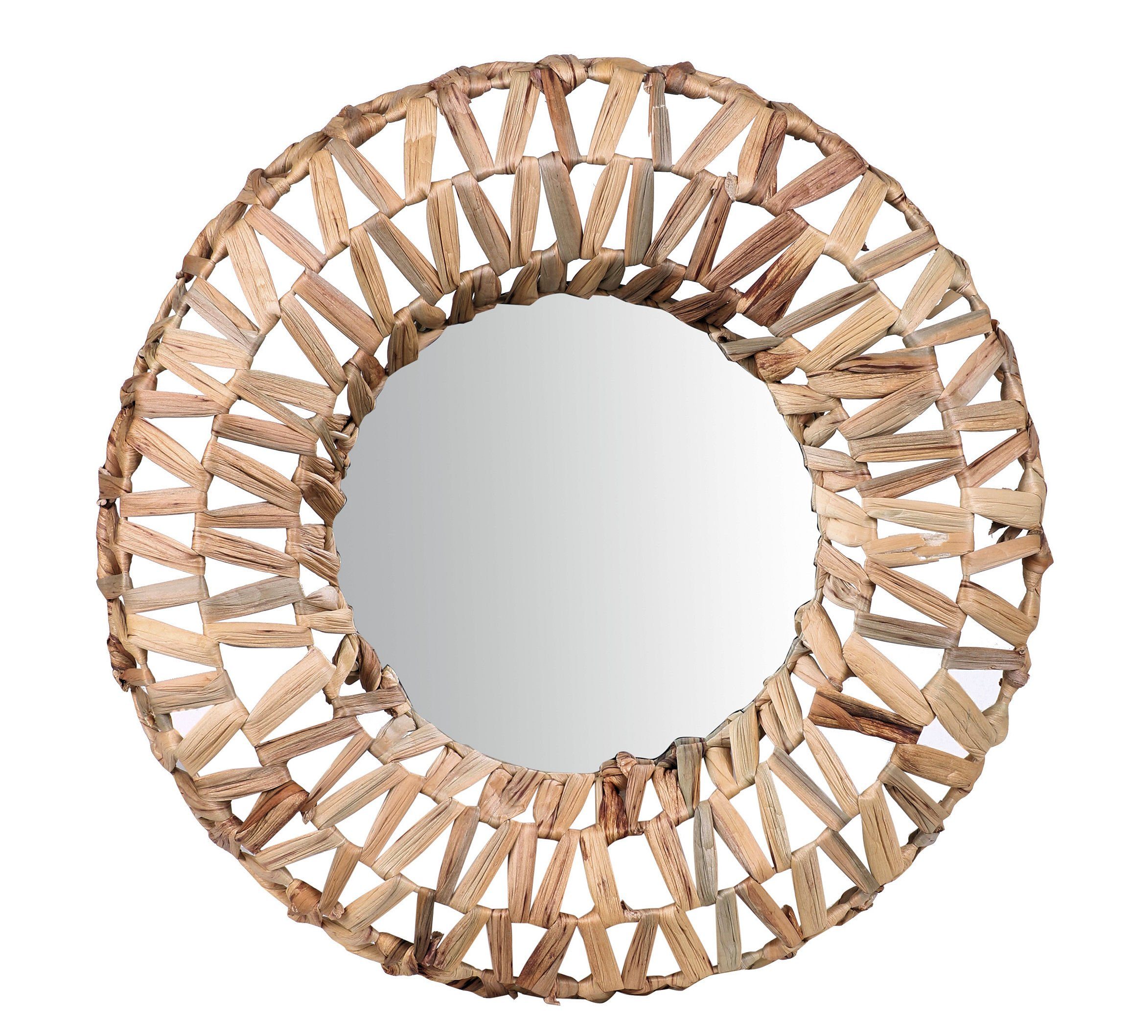 Spetebo Wandspiegel Wasserhyazinthe Wandspiegel - 46 cm - Naturfaser (1 Wan günstig online kaufen