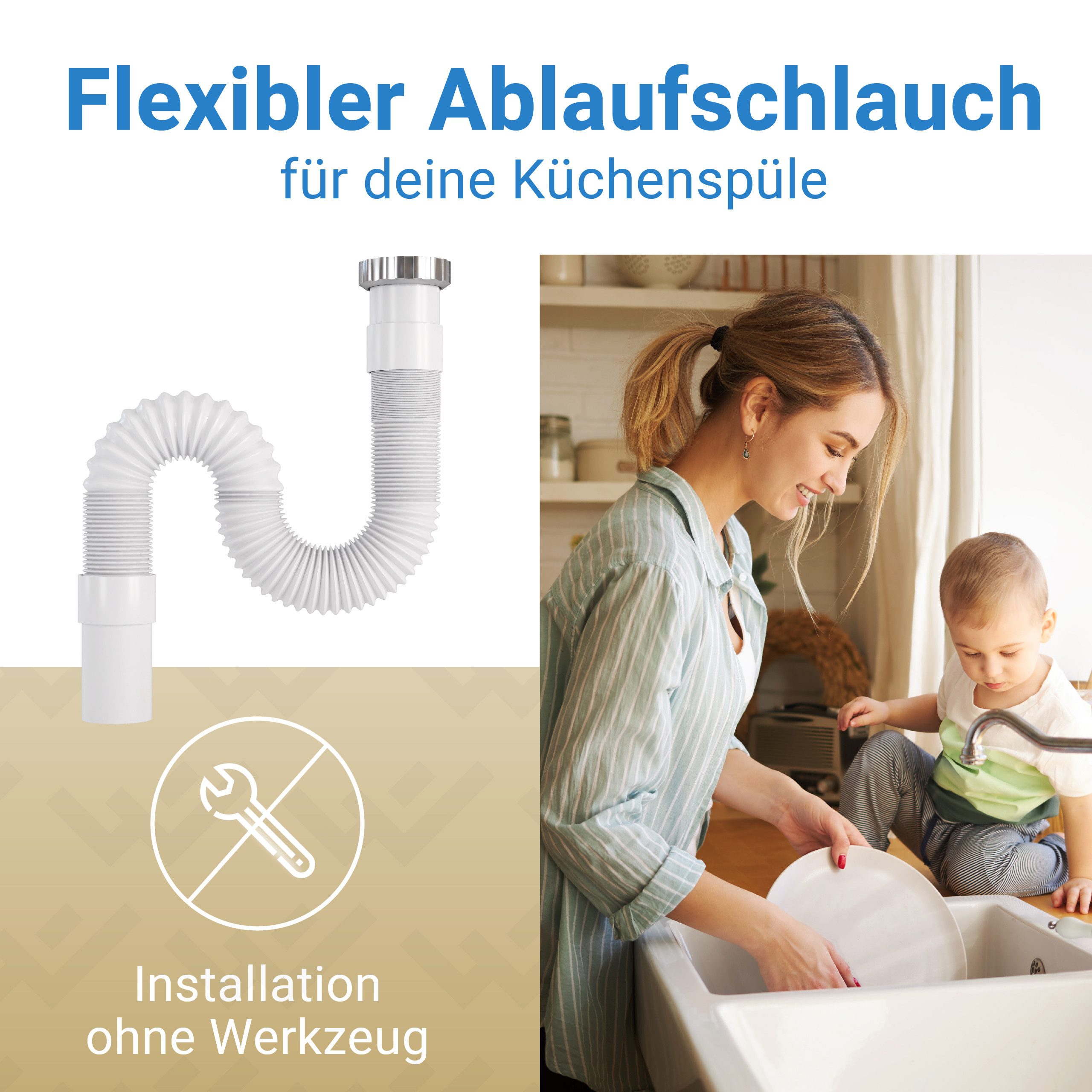 Lobenswerk Siphon SuperFlex Ablaufgarnitur, Geruchsverschluss, ausziehbar 3 günstig online kaufen