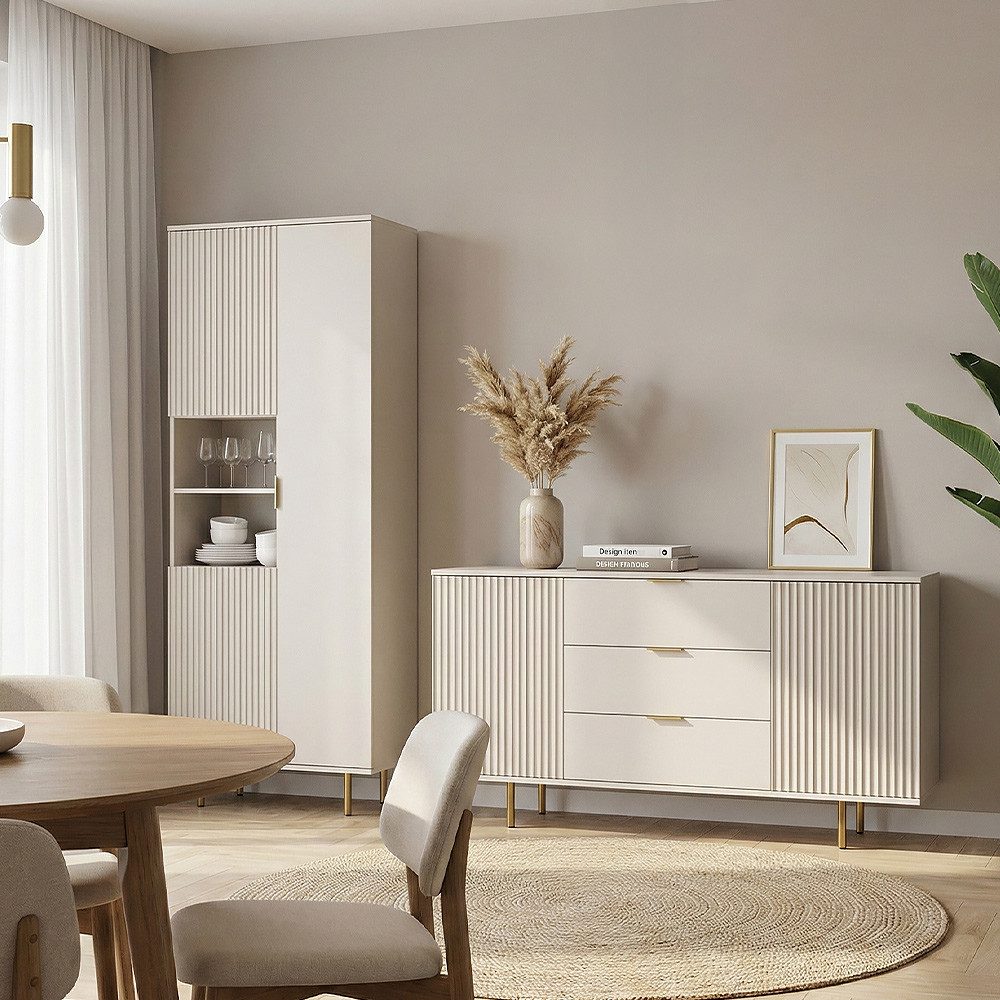Lomadox Wohnzimmer-Set NADOR-132, (Mega-Spar-Set, 2-St., Sideboard Vitrine) günstig online kaufen