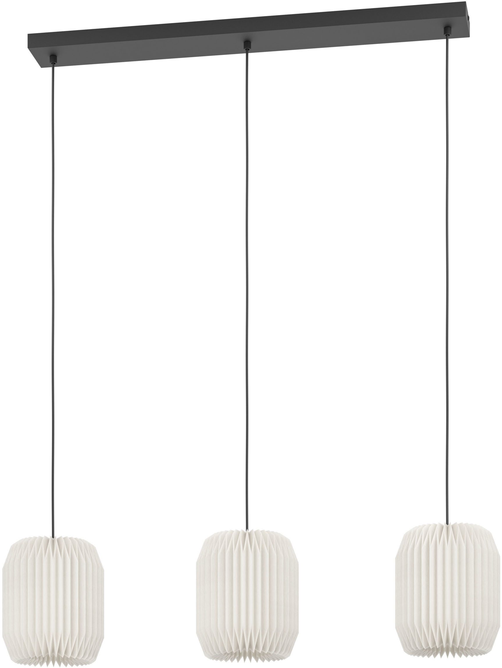 EGLO Hängeleuchte BELGRAVE Pendellampe - Stahl - E27 - 3X40W - IP20, ohne Leuchtmittel, Hängelampe, Deckenlampe, Wohnzimmer, Esszimmer, L88 x B18 x H110 cm