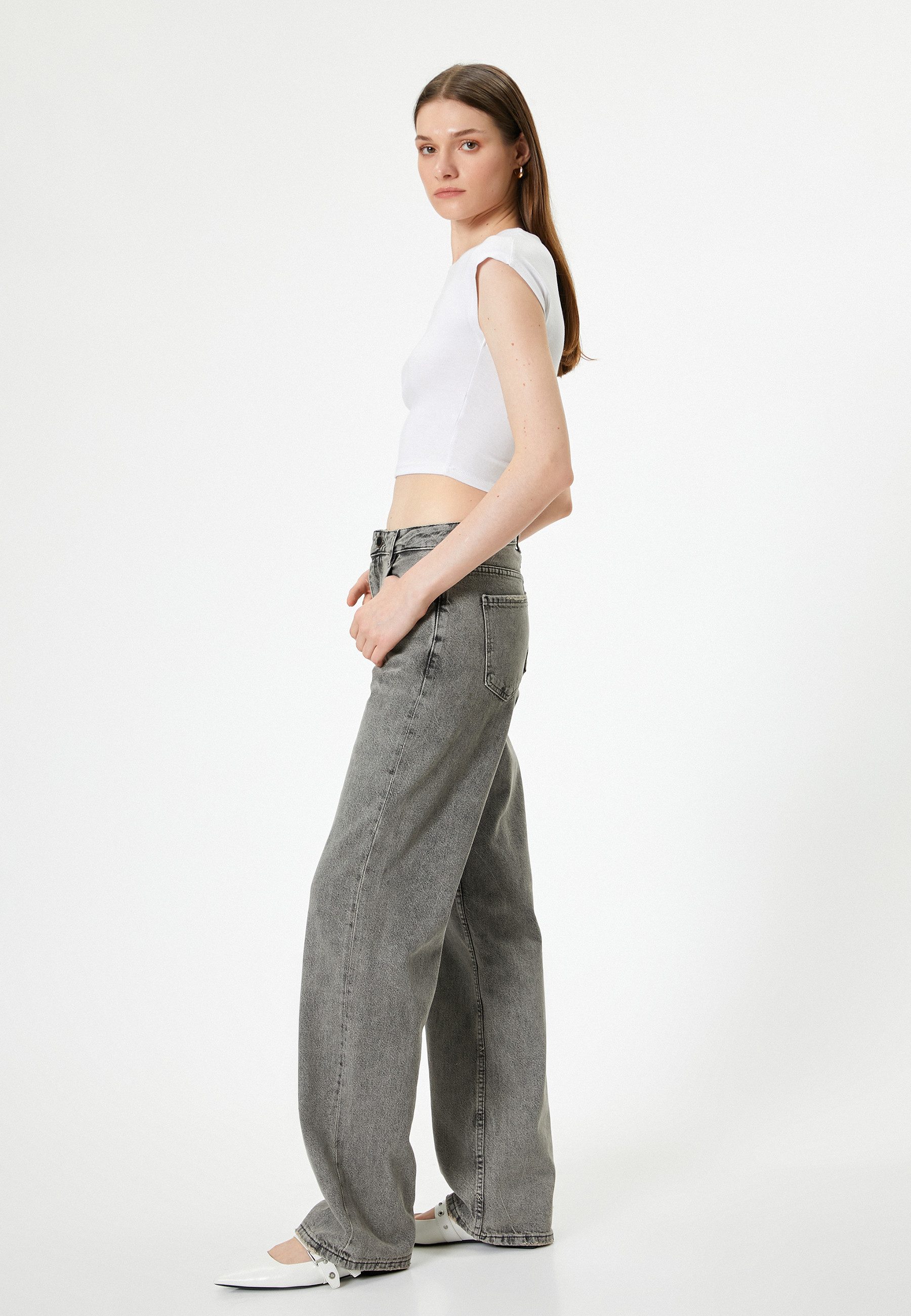 Koton Straight-Jeans Denim Longer Straight Straight-Jeans