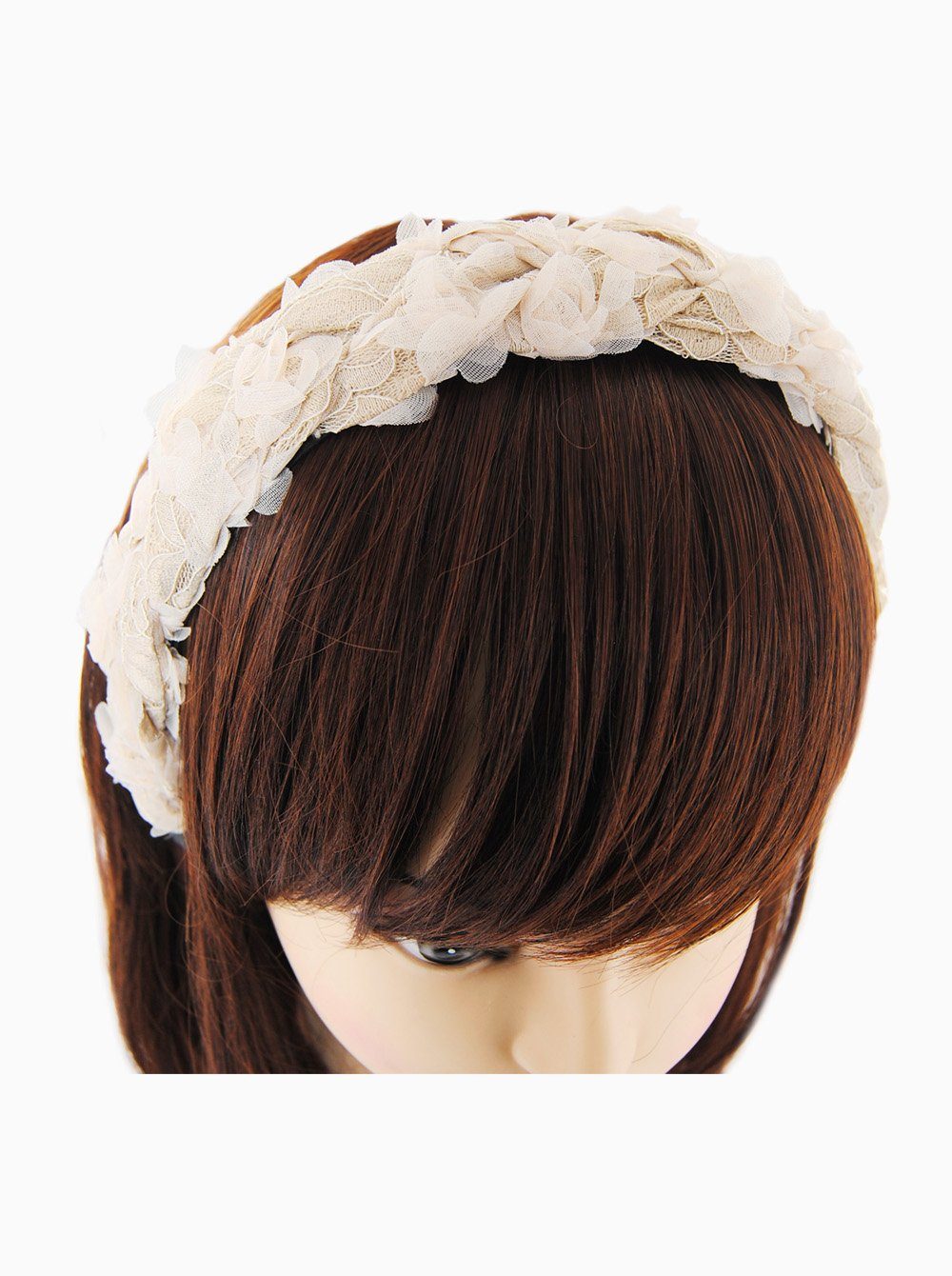 axy Haarreif Haarreif mit Blumenkranz Look, Vintage Look zur Hochzeit Damen Haareifen Haarband