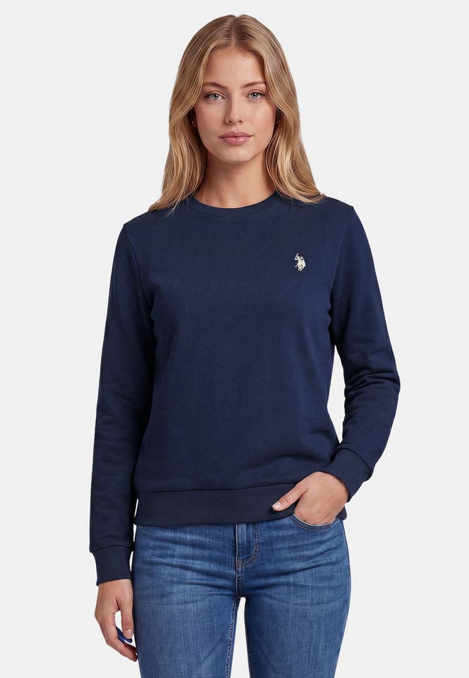 U.S. Polo Assn. Rundhalspullover USZoee – Damen Sweatshirt mit Rundhalsausschnitt Weiche Baumwollmischung, femininer Schnitt und Logo-Stickerei