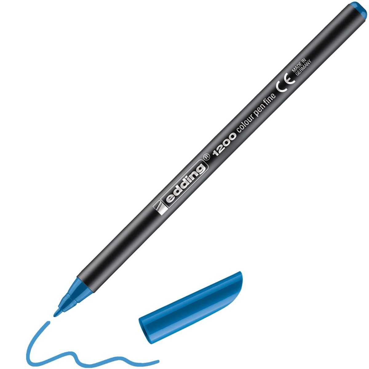 edding Faserstift Fasermaler 1200 Colourpen Rundspitze 1 mm Hellblau, Rundspitze