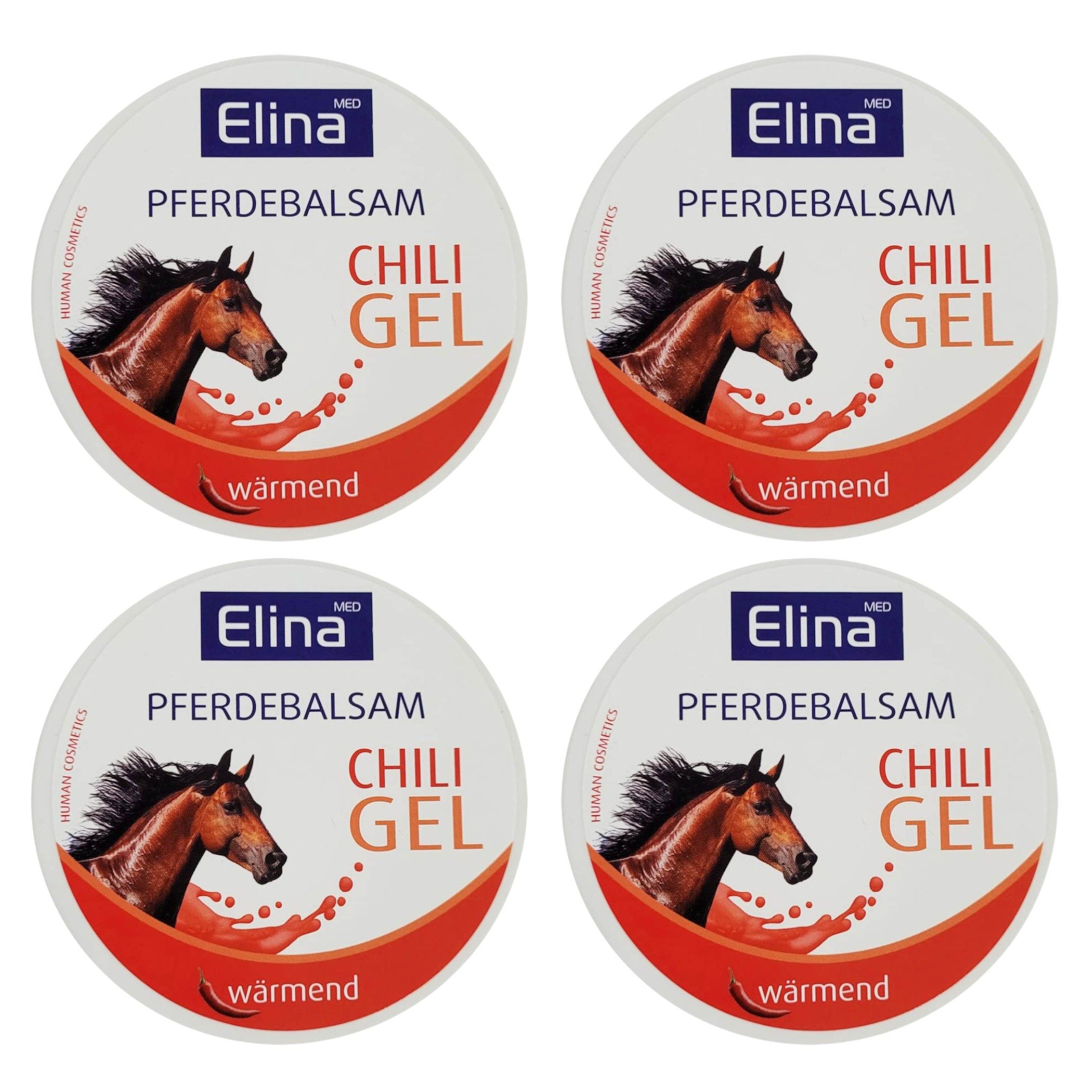 Jean Products Körpergel Elina Pferdebalsam Wärmend Chili Gel 4x150ml=600ml
