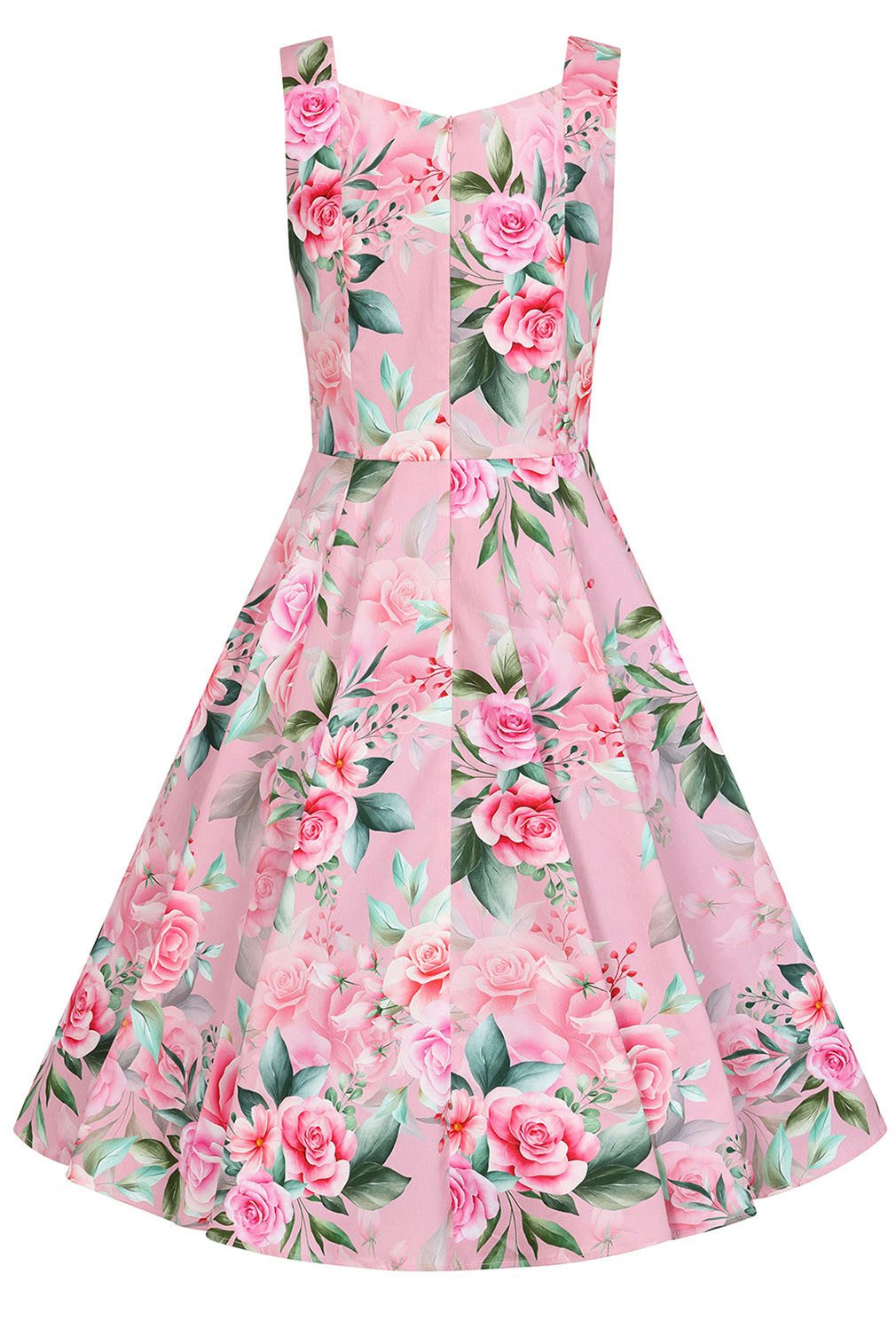 Hearts & Roses London A-Linien-Kleid Nellie Floral Rose Retro Vintage Fit-N-Flare 50er