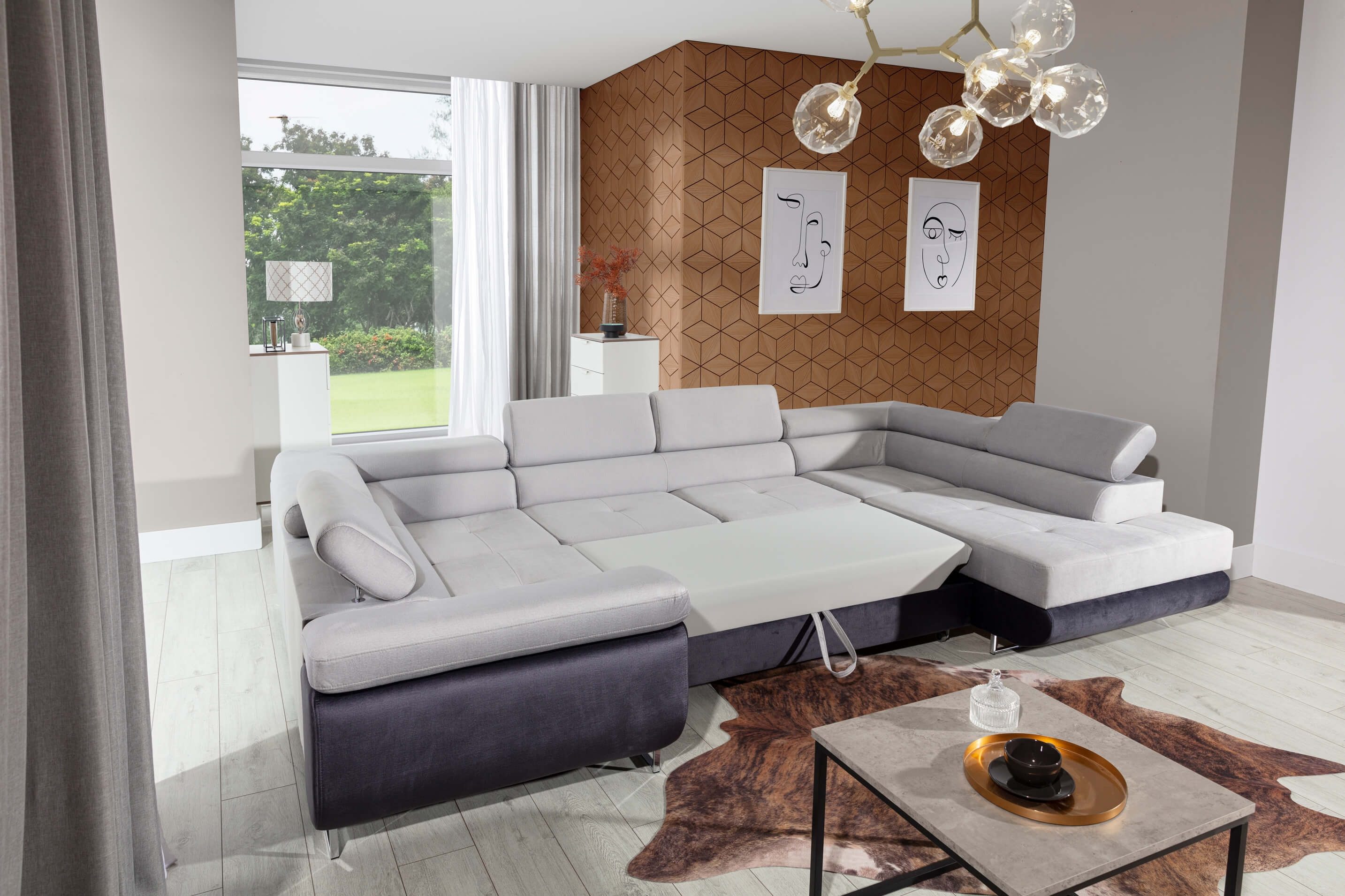 MF Design Wohnlandschaft Lavin, mit Bettfunktion