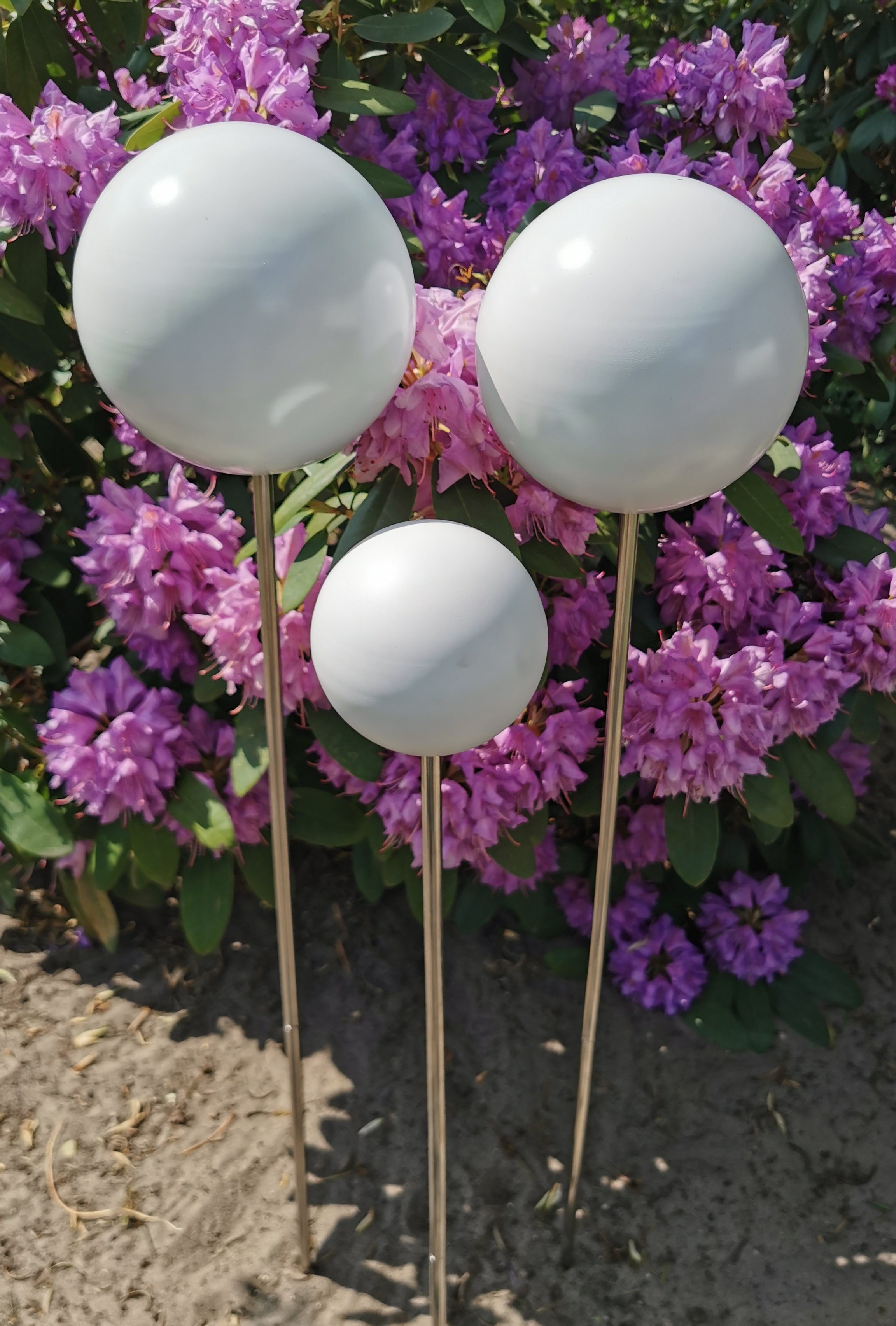 Jürgen Bocker GartenAmbiente Gartenstecker Rosenkugel Edelstahl weiß