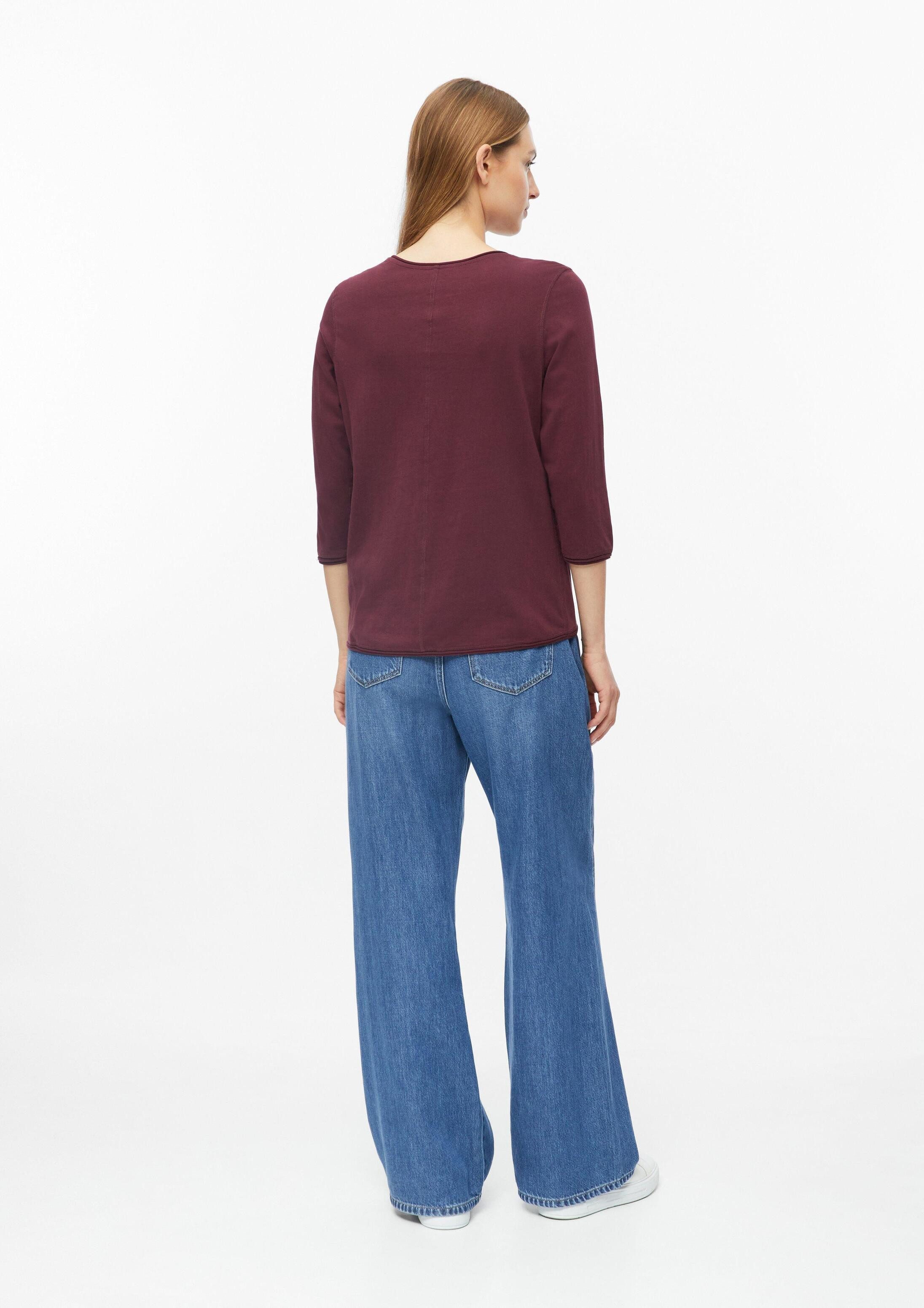 s.Oliver 3/4-Arm-Shirt T-Shirt T-Shirt mit Rollkante im Relaxed Fit