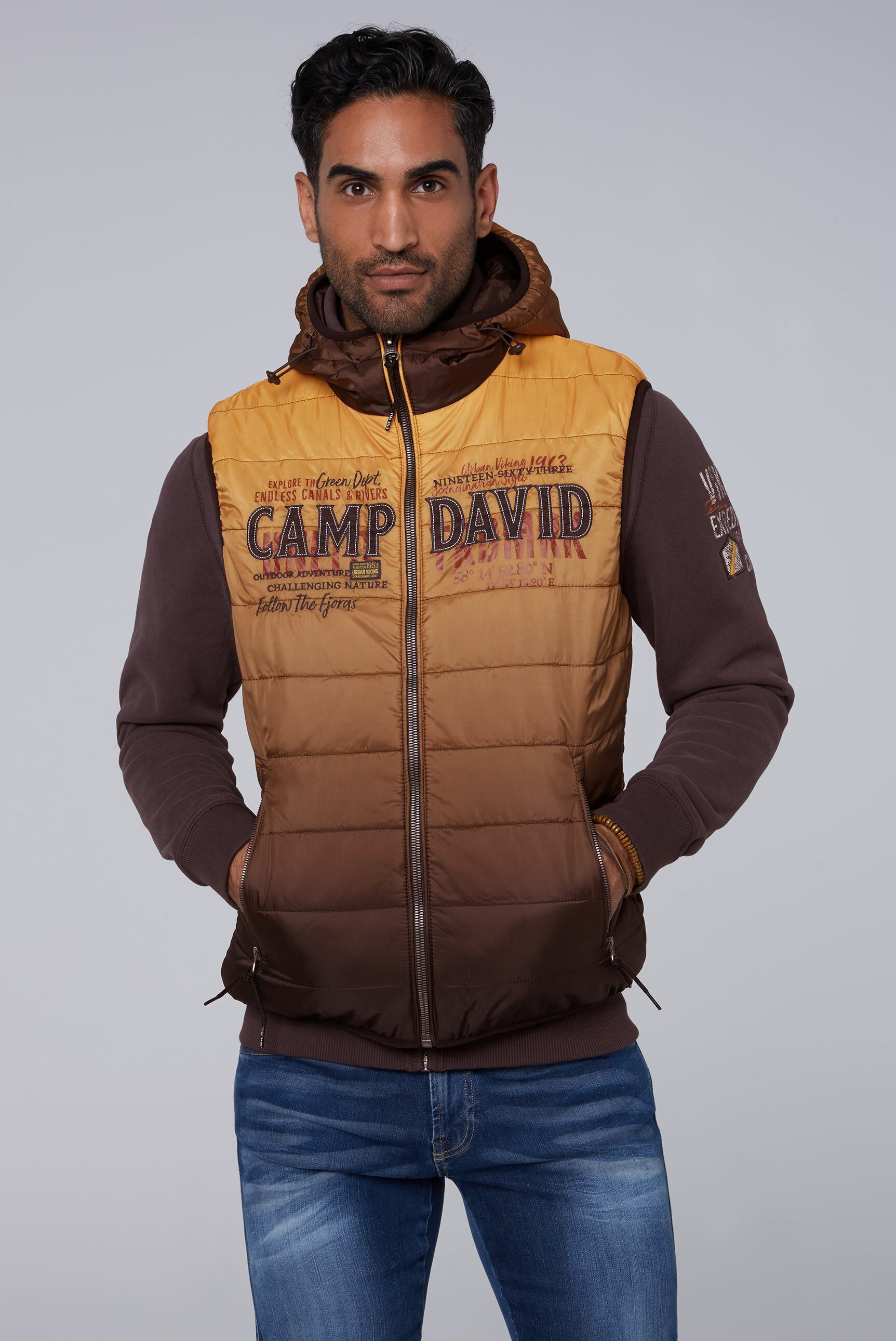 CAMP DAVID Steppweste mit Innentaschen, Unterlegter Frontzipper online  kaufen | OTTO