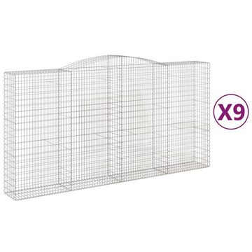 vidaXL Blumentopf Gabionen mit Hochbogen 9 Stk. 400x50x200/220cm Verzinktes Eisen (9 St)