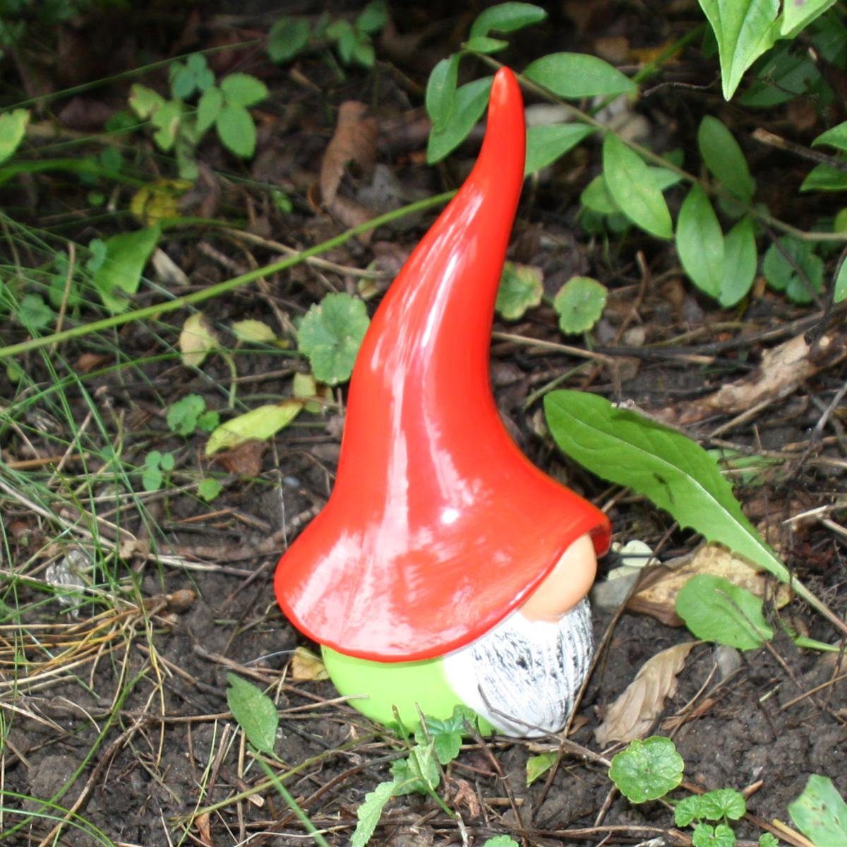 H Tangoo roter 18 ca cm, mit (Stück) Mütze Tangoo Gartenfigur Keramik-Wichtel hellgrün