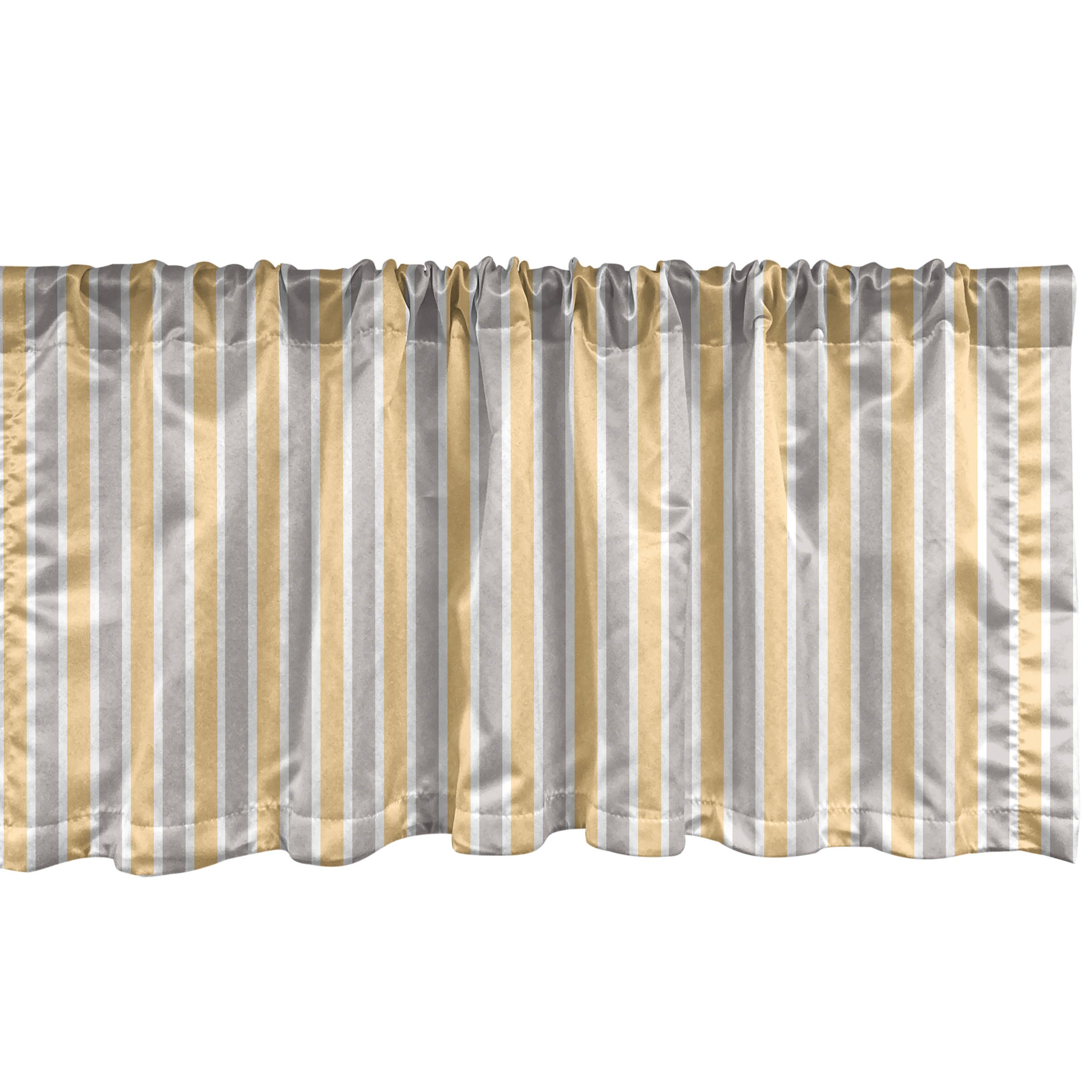 Scheibengardine Vorhang Volant für Küche Schlafzimmer Dekor mit Stangentasche, Abakuhaus, Microfaser, Geometrisch Blau Weiß Gestreift