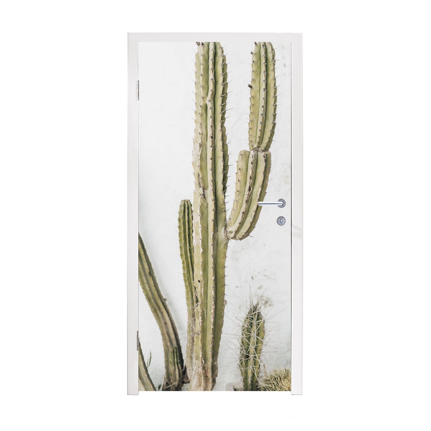 St), cm für Sommer Kaktus Türaufkleber, Türtapete - - (1 MuchoWow 75x205 Matt, Tür, Pflanzen, Fototapete bedruckt,