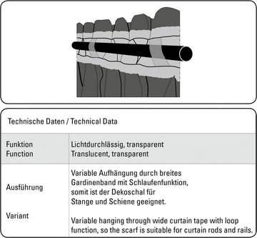 Gardine Schal mit Gardinenband Voile Uni, GARDINIA, verdeckte Schlaufen (1 St), transparent, Stoff Voile Uni