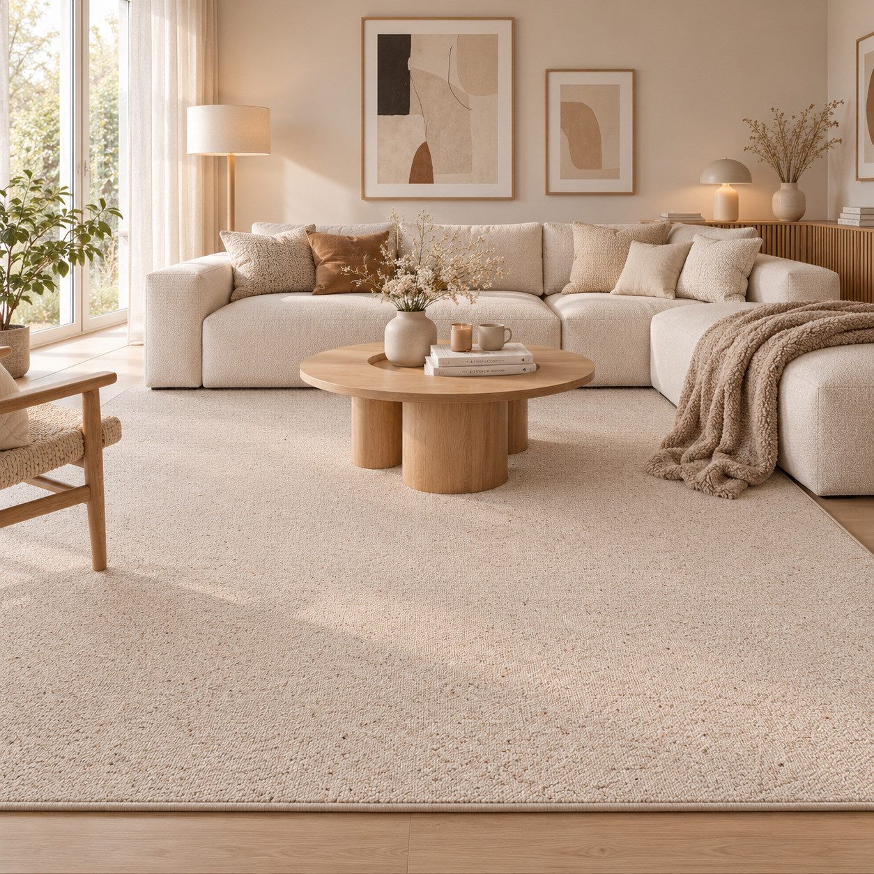 Snapstyle Wollteppich Natur Teppich Wolle Berber, Rechteckig, Höhe: 10 mm