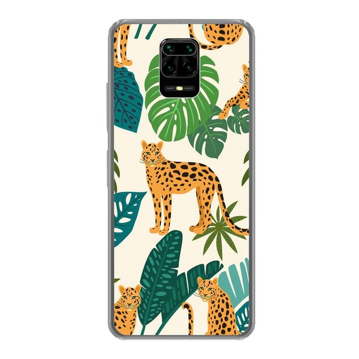 MuchoWow Handyhülle Dschungel - Leopard - Pflanzen - Muster - Mädchen - Jungen Phone Case Handyhülle Xiaomi Redmi Note 10 Lite Silikon Schutzhülle
