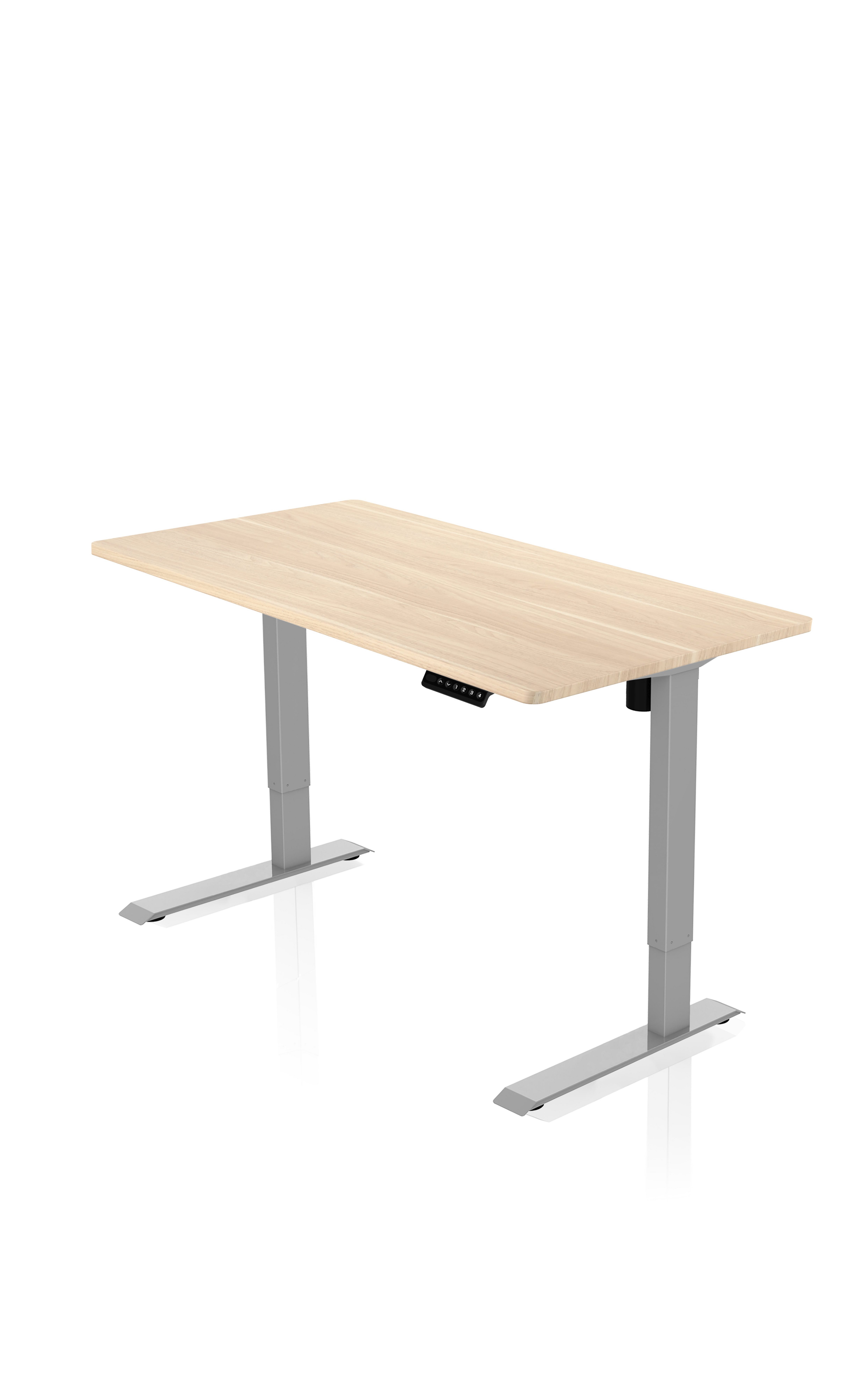 Schreibtisch elektrisch Tischplatte Schreibtisch 120*60 Komplett-Set Gestell - höhenverstellbarer AGIl cm - Graues Ahorn