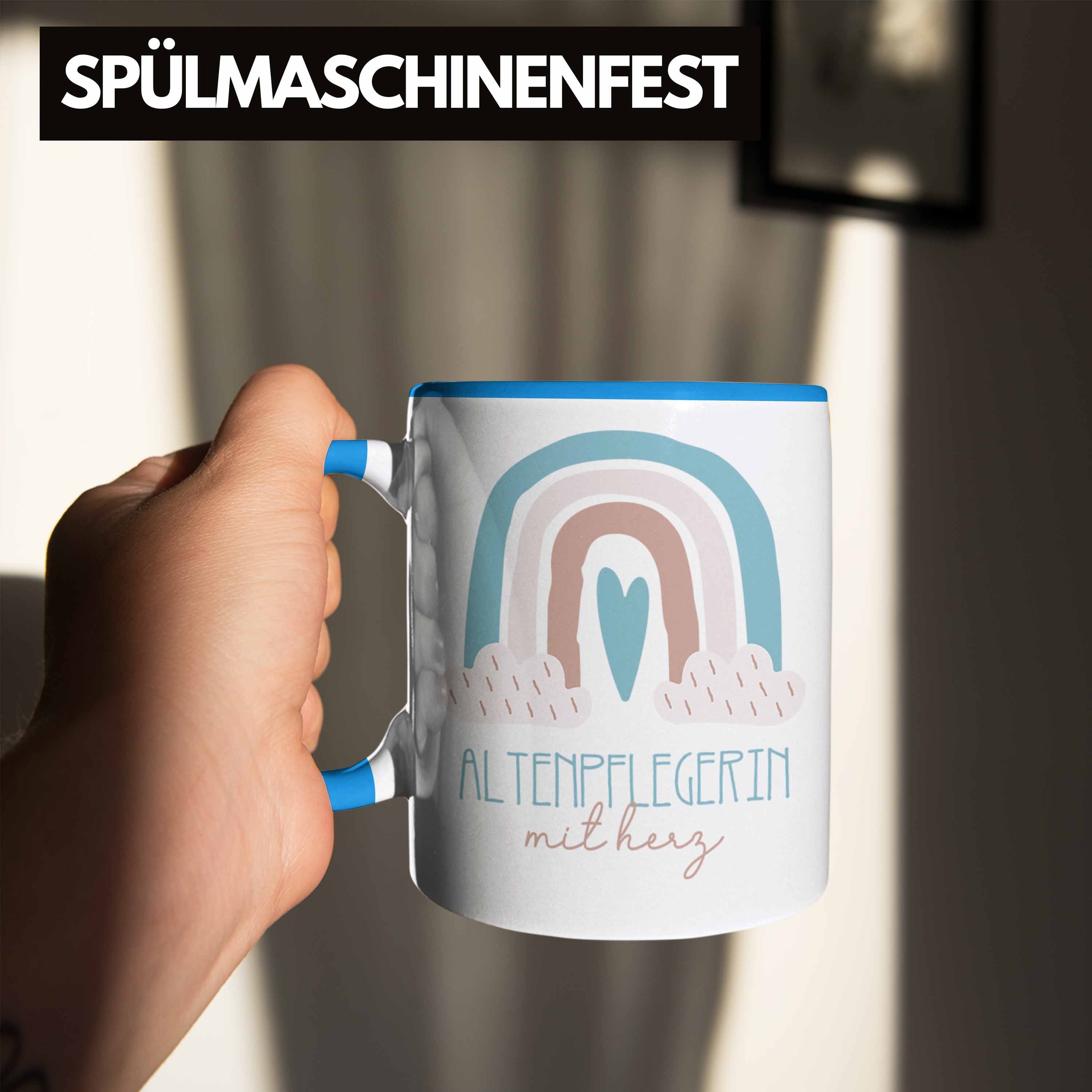 Blau Tasse Tasse Danke Geschenkidee Geschenk Trendation Altenpflege Altenp Kaffeetassse für