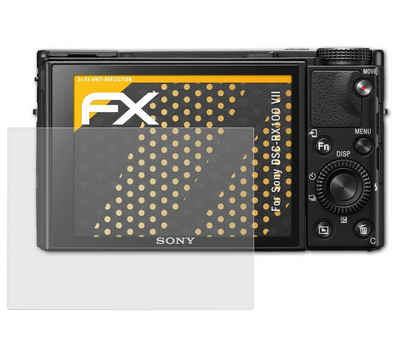atFoliX Schutzfolie für Sony DSC-RX100 VII, (3 Folien), Entspiegelnd und stoßdämpfend