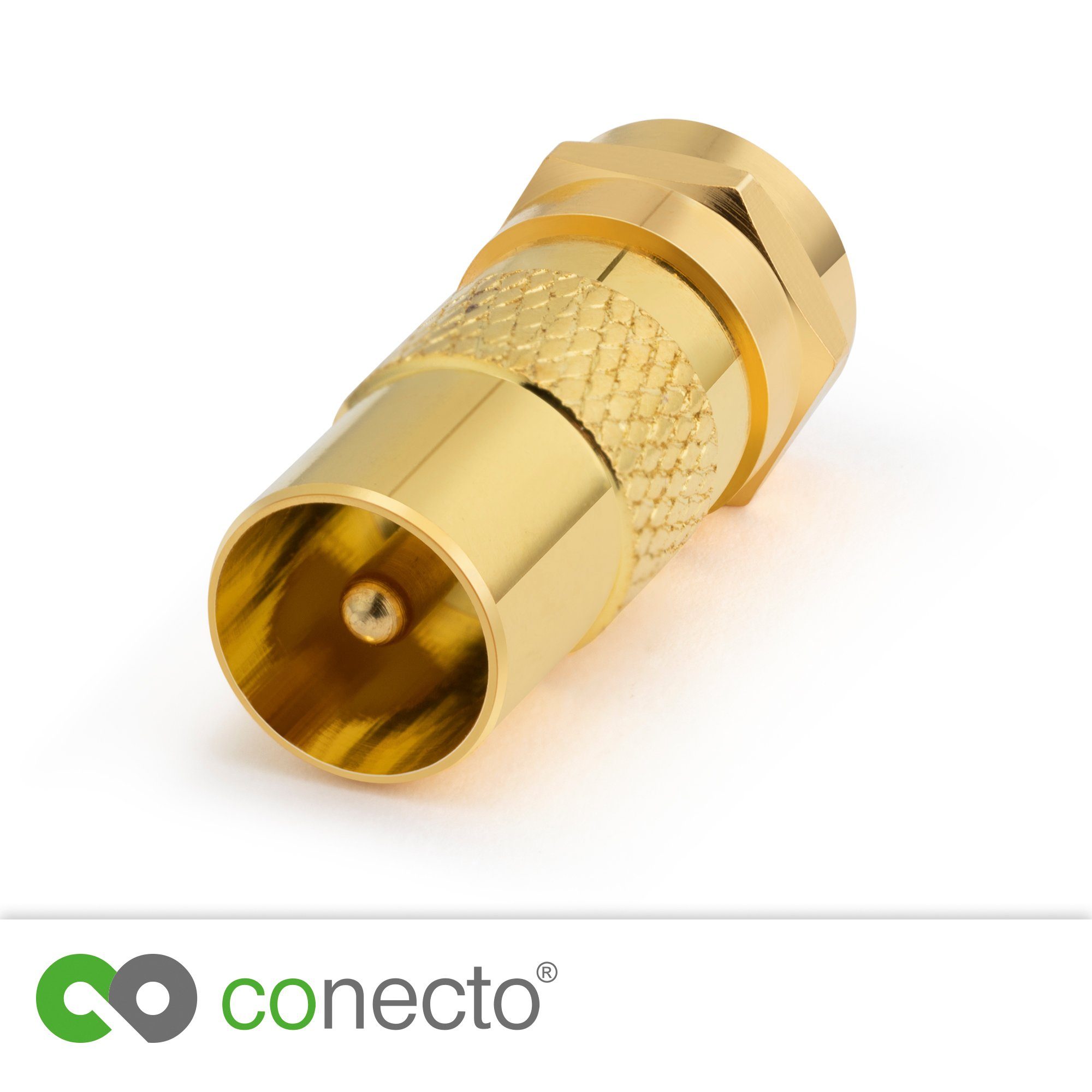 conecto conecto IEC-Buchse, Adapter F-Stecker Antennen-Adapter, Verbin auf zum SAT-Kabel