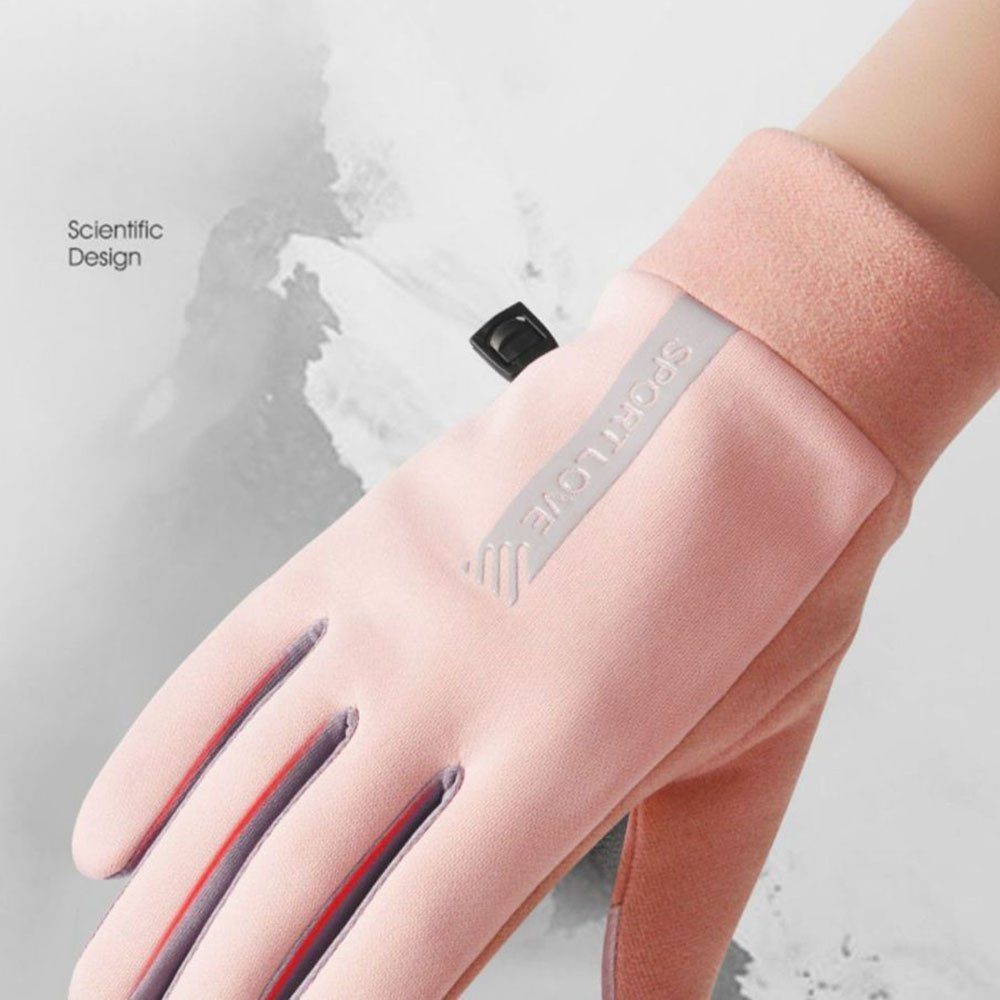 Blusmart Fahrradhandschuhe Touchscreen-Wärmehandschuhe pink