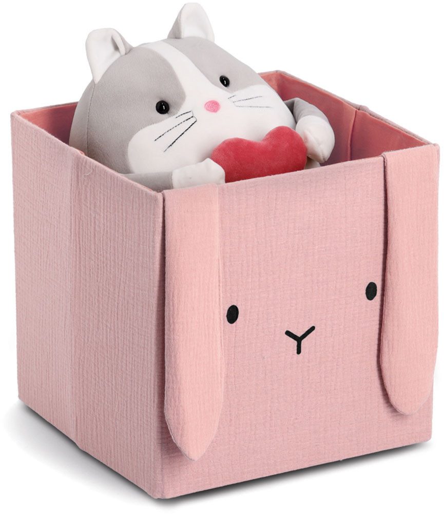 Zeller Present Aufbewahrungsbox "Hase", Musselin, Tiermotiv, kinderfreundlich, faltbar