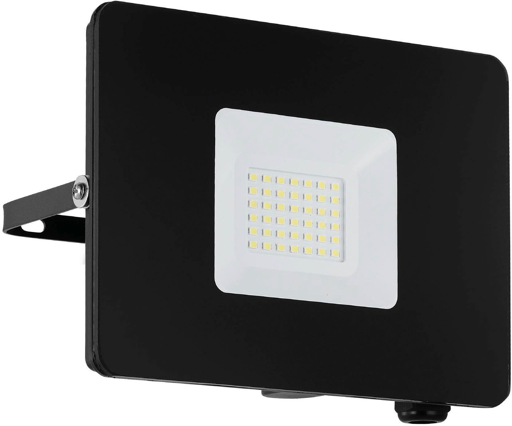 EGLO Wandleuchte Faedo 3, Außen-Strahler, Außenleuchte, Wandstrahler, IP65, Lampe, LED fest integriert, Kaltweiß, Wand-/Deckenleuchte - L17,5 x H13,5 x AL3 cm - schwarz - 31W inkl.