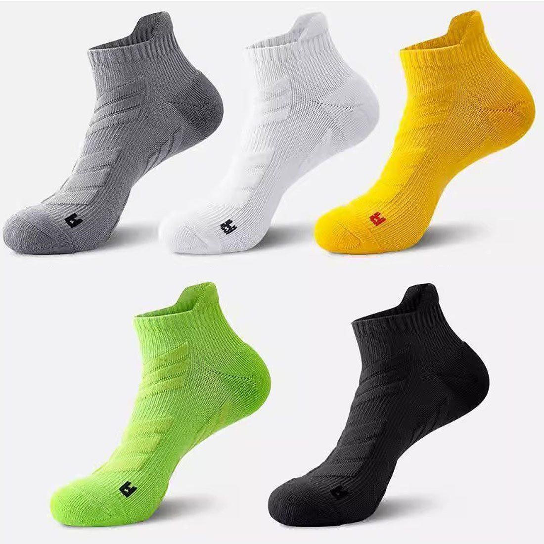 BOTERS Fußball Stutzenstrümpfe Herren-Fußball-Socken, Atmungsaktive Anti-Rutsch-Sport-Socken 5er-Set