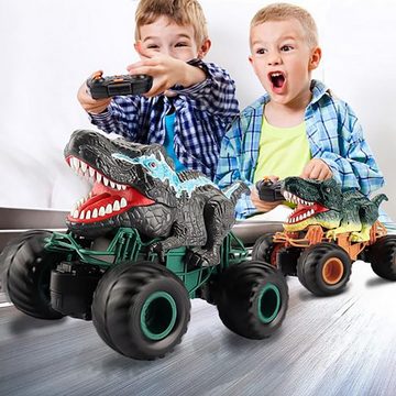 Gontence RC-Buggy RC Dinosaurier-Truck für Kinder, 2,4 GHz RC Dinosaurier-Truck (1-tlg), mit LED-Licht und Sound-Sprühfunktion, Dinosaurier-Spielzeug