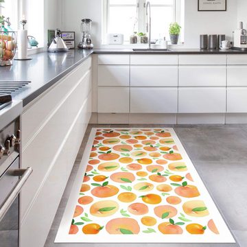 Läufer Teppich Vinyl Küchenmatte Küche Muster lang modern funktional, Bilderdepot24, Läufer - orange glatt