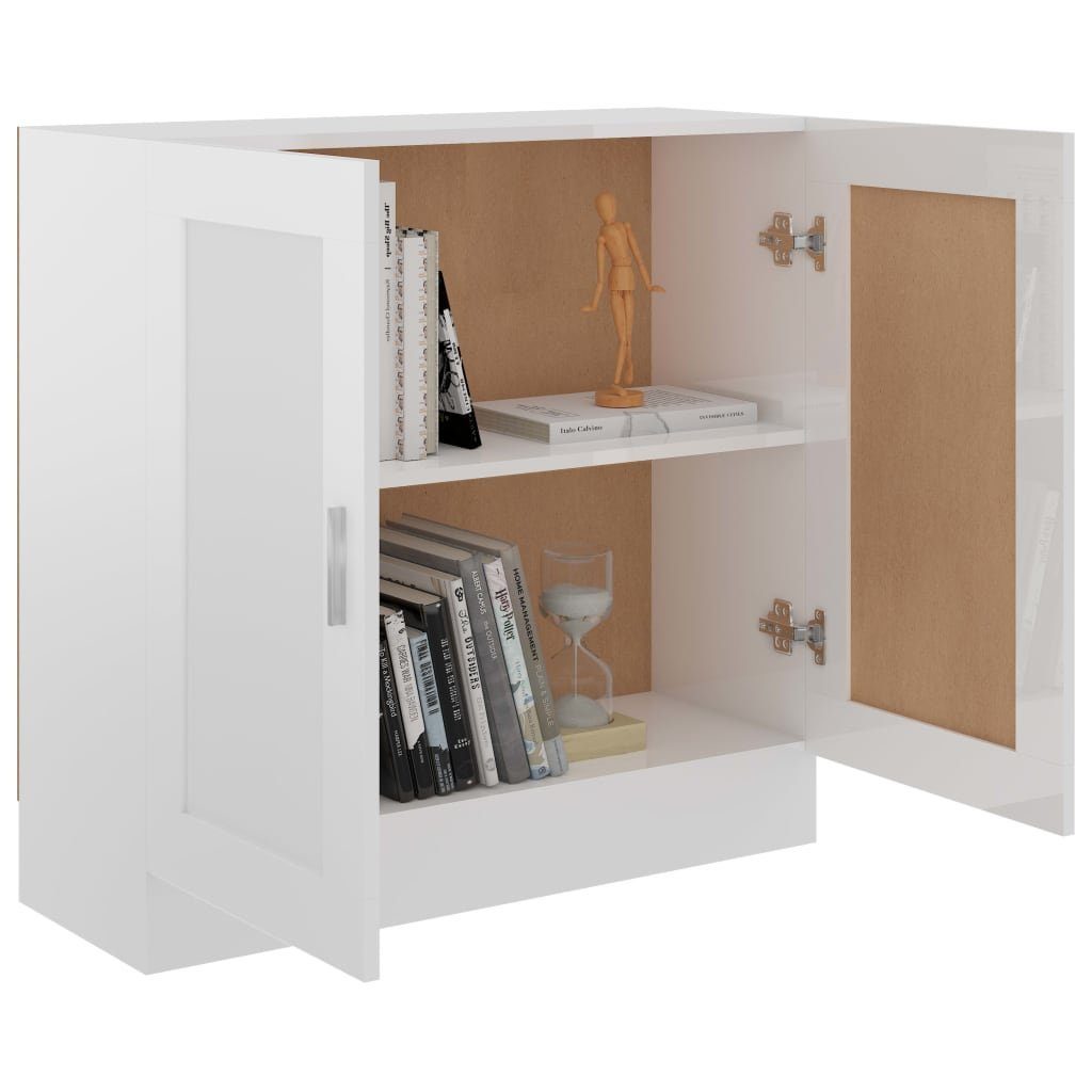 cm Holzwerkstoff Hochglanz-Weiß Bücherregal 82,5x30,5x80 furnicato Bücherschrank
