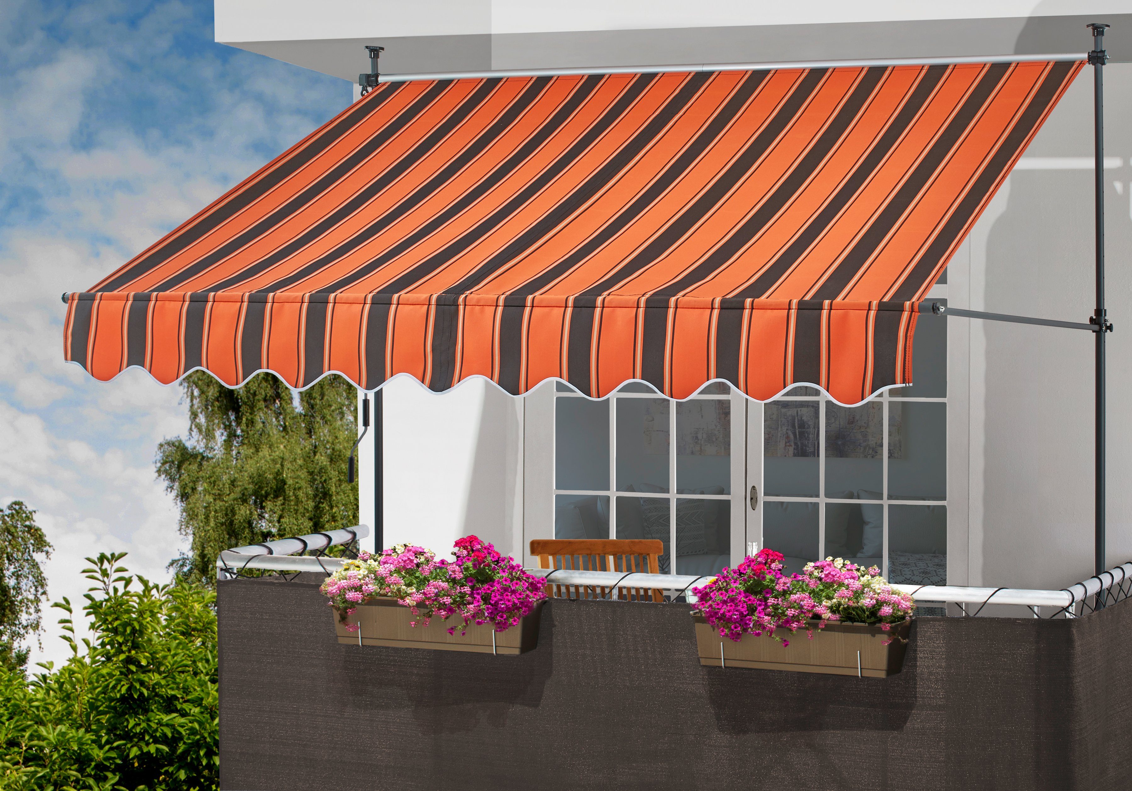 KONIFERA Klemmmarkise orange/braun, Breite 350 cm OTTO