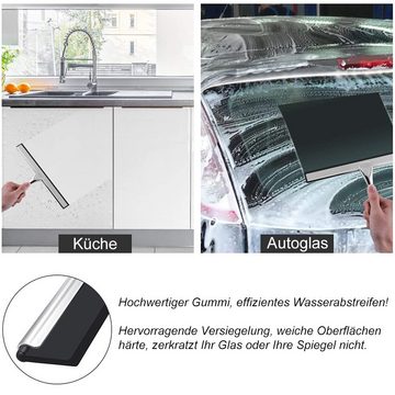 HUGERSTONE Duschabzieher fensterabzieher,Edelstahl abzieher dusche, kein Einbau erforderlich, (1-St., Länge: 25 cm), für die Reinigung von Badezimmerglas, Autofenstern, Tischplatten