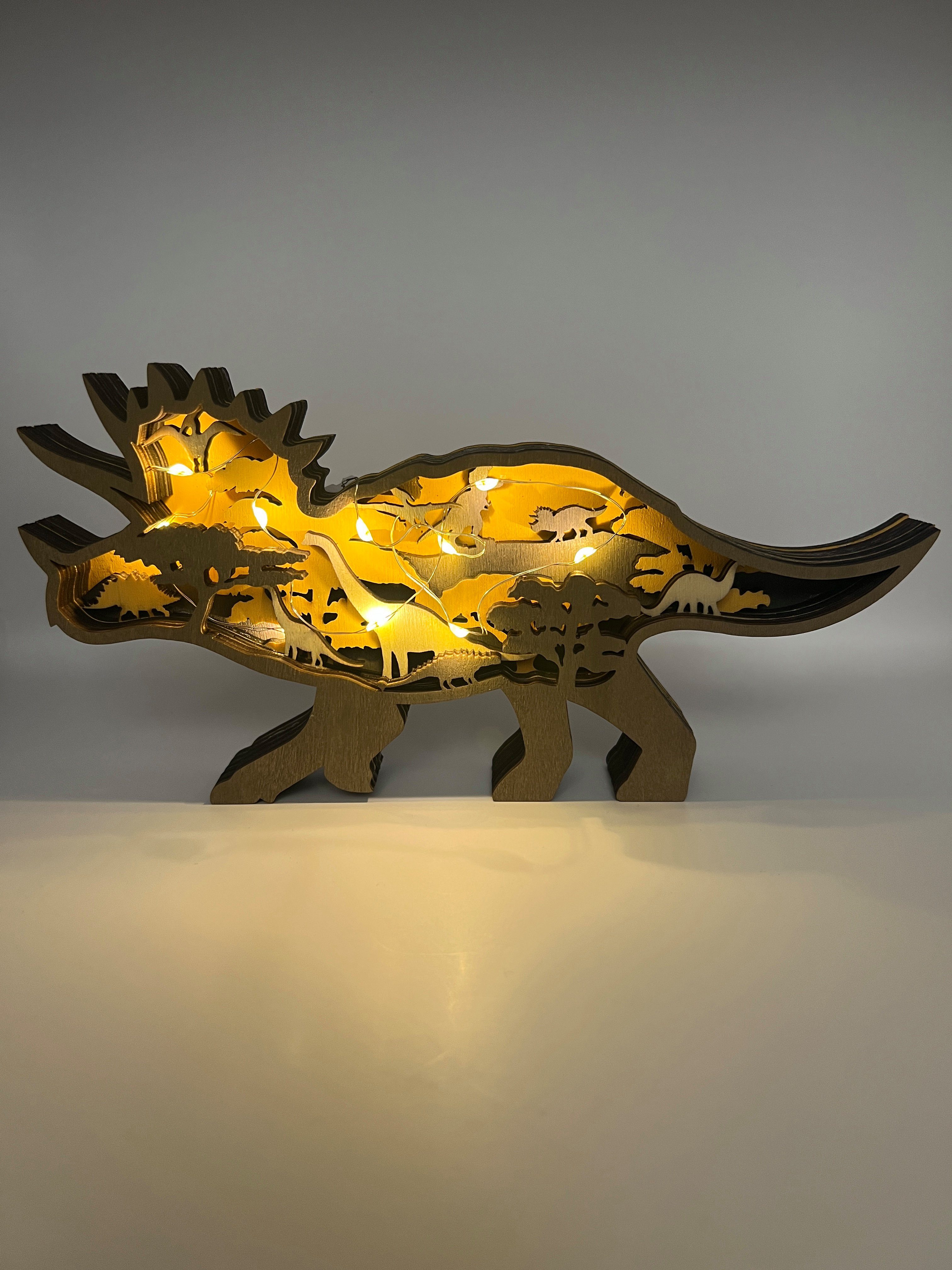 Stelby Dekofigur Dekoration Holzmodell Triceratops mit günstig online kaufen