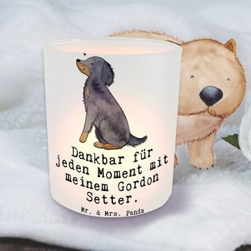 Mr. & Mrs. Panda Windlicht Gordon Setter Moment - Transparent - Geschenk, Jagdhund, Welpe, Teeli (1 St), Liebevolles Design