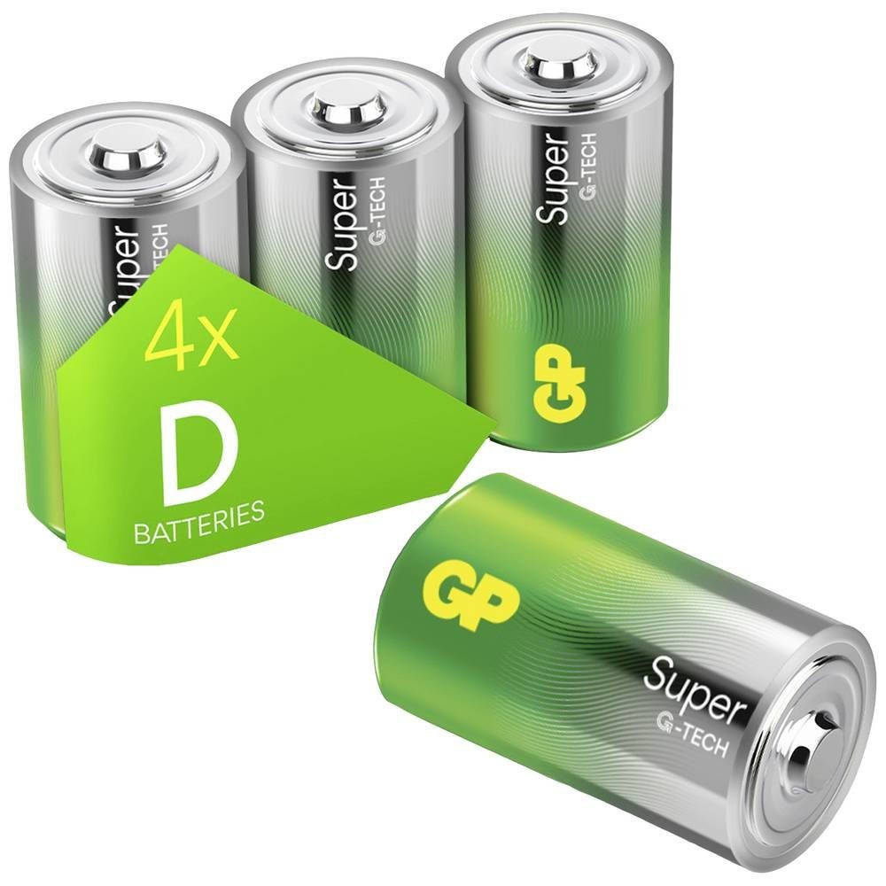 GP Batteries GP Super Alkaline Batterien D Mono, LR20, 1.5 V, Akku
