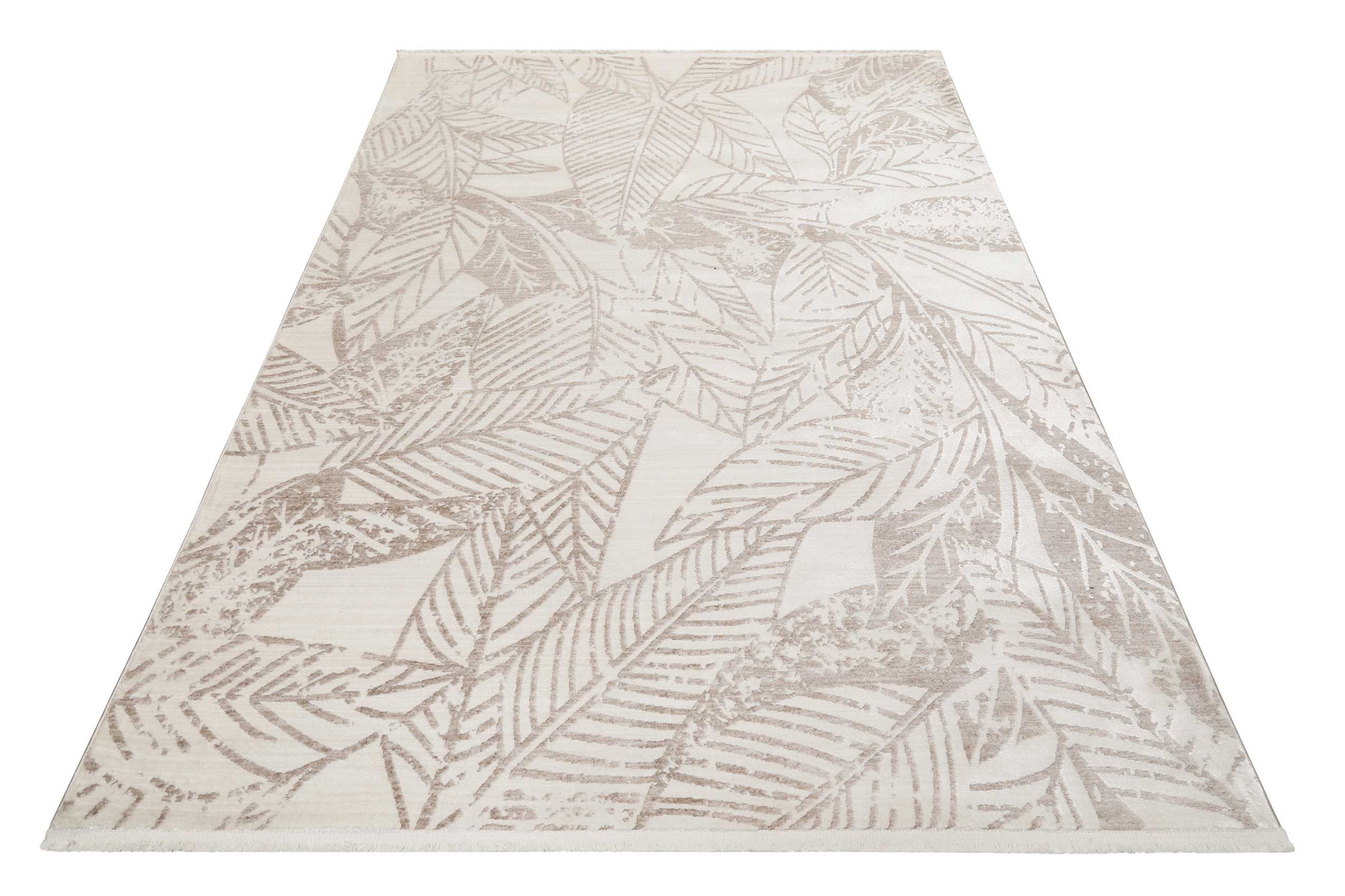 Esprit Teppich Inga, rechteckig, Höhe: 10 mm, Kurzflorteppich, gewebt, floral, modern, Wohnzimmer, natur