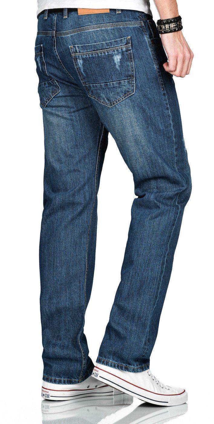 Alessandro Salvarini Straight-Jeans Herren Comfort Fit – Baumwolljeans im 5-Pocket-Style Klassische Jeans aus 100 % Baumwolle mit Knopfleiste – Bild 3 von 5