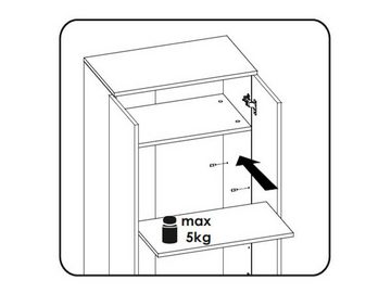 Feldmann-Wohnen Stauraumschrank GEMINI (1-St) 60cm Eiche Sonoma 2-türig