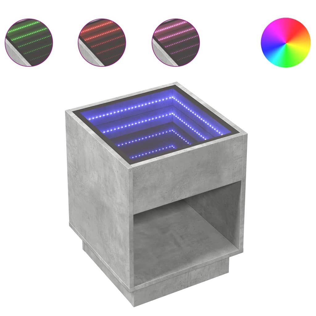 vidaXL Nachttisch Nachttisch mit Infinity-LED Betongrau günstig online kaufen