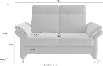 Home affaire 2-Sitzer Mailand, mit komfortablem Federkern-Sitz, wahlweise mit Move-Funktion