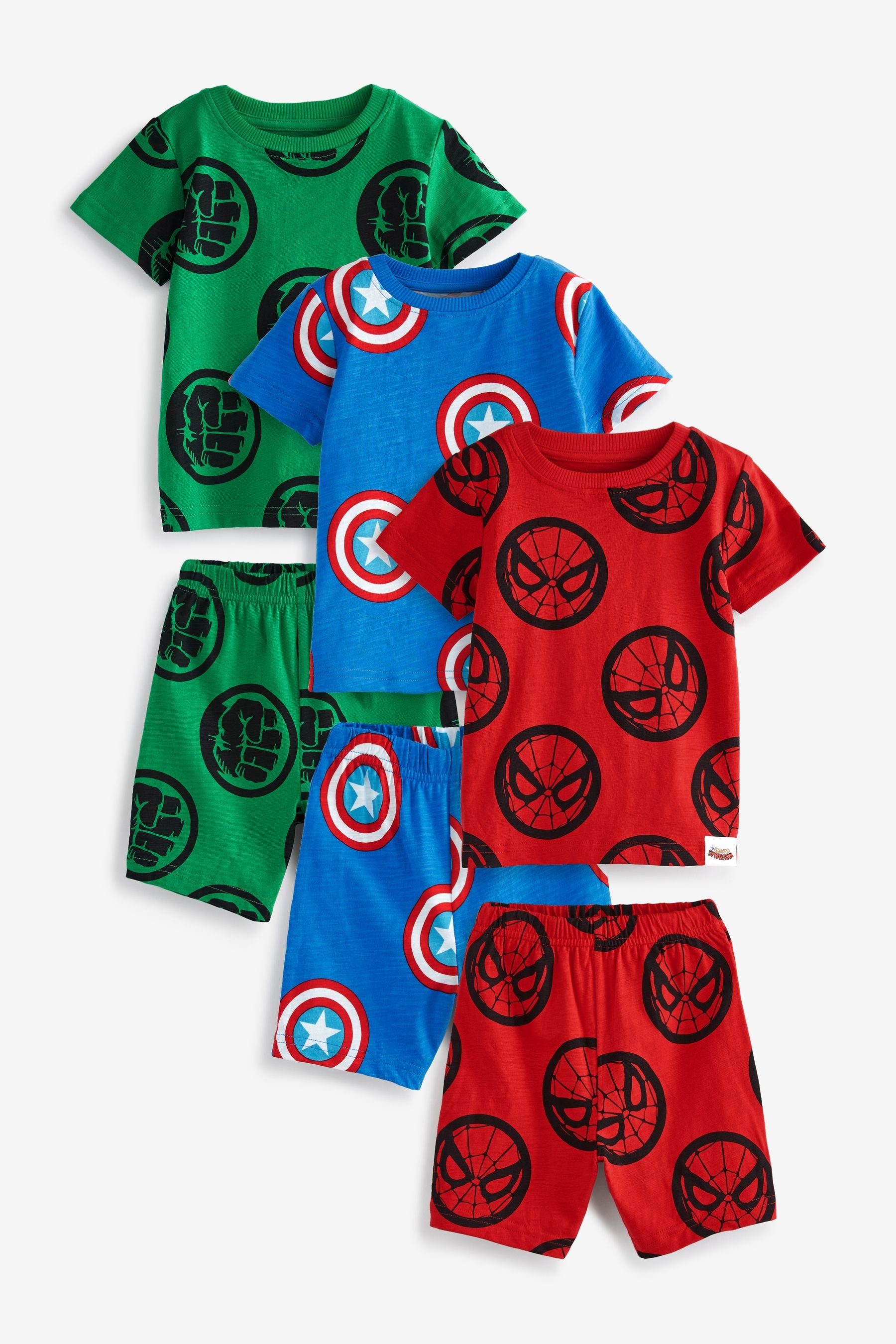 (6 Kurze tlg) Marvel Pyjama 3er-Pack Next Schlafanzüge,