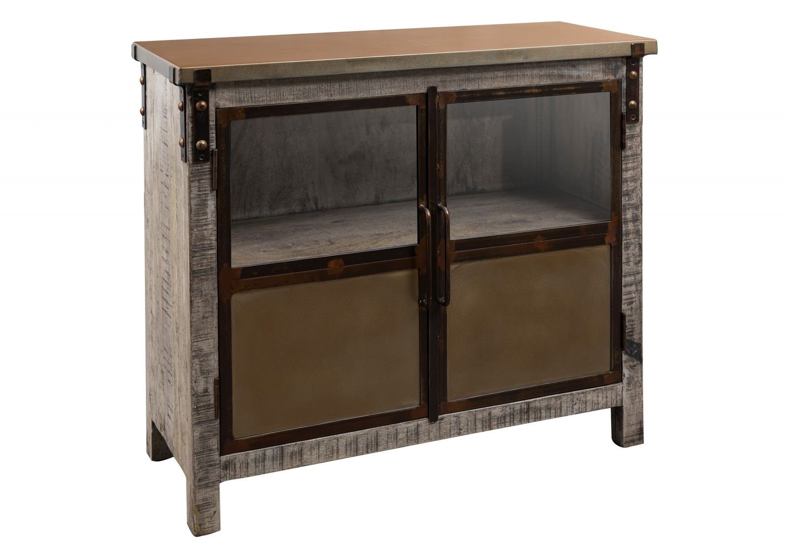 Massivmoebel24 Sideboard HEAVY INDUSTRY (Massivholz), Sideboard Mango 100x40x90 braun lackiert HEAVY INDUSTRY #227