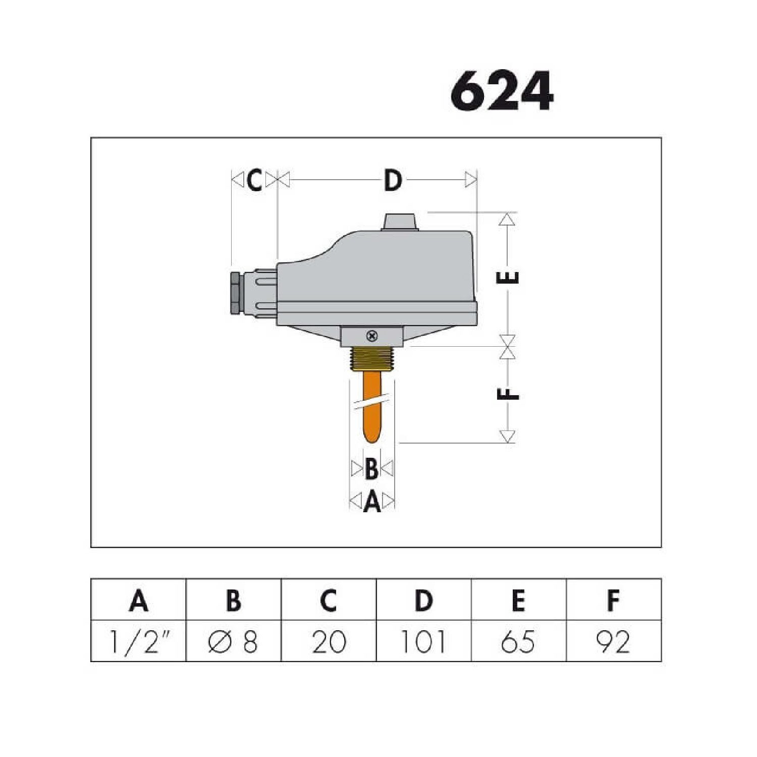 Caleffi Heizkörperthermostat Caleffi Temperaturbegrenzer 1/2" Regelthermostat Temperaturregler