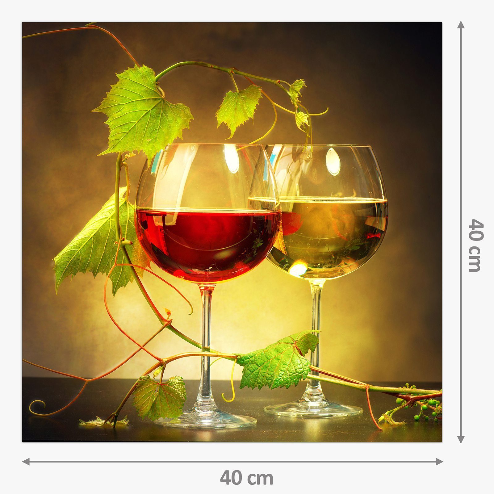 und Primedeco Glas Spritzschutz Gläser Küchenrückwand Rot Weisswein