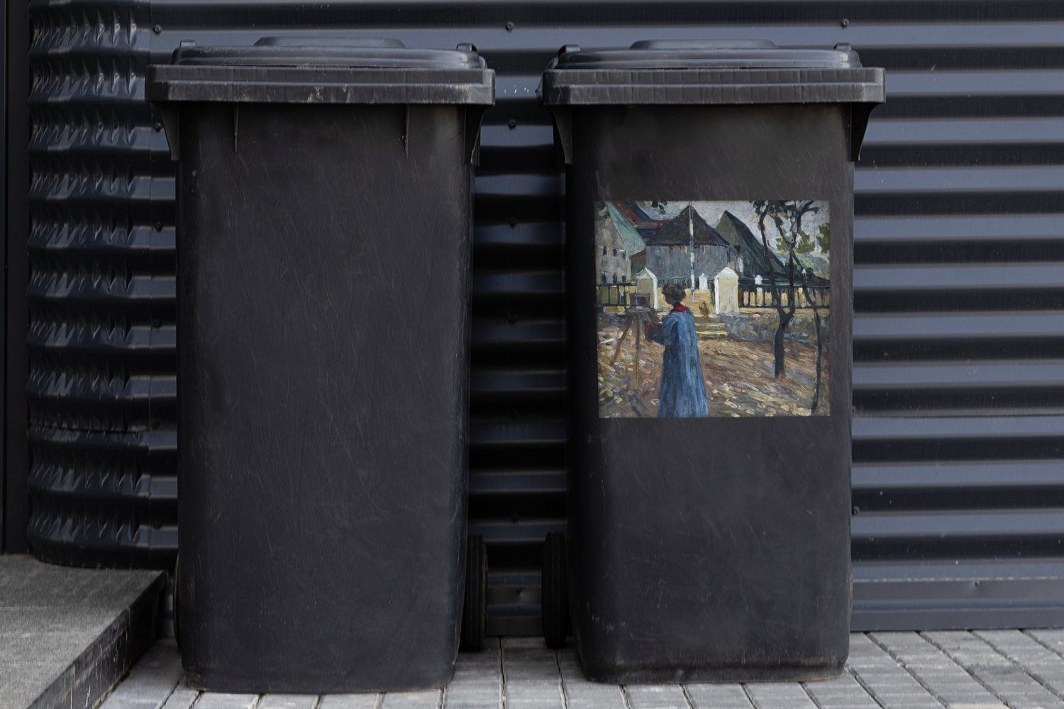 - Wandsticker Münter (1 beim Kandinsky Mülleimer-aufkleber, Kallmünz St), Gabriele Sticker, in Mülltonne, Container, MuchoWow Schleifen Abfalbehälter
